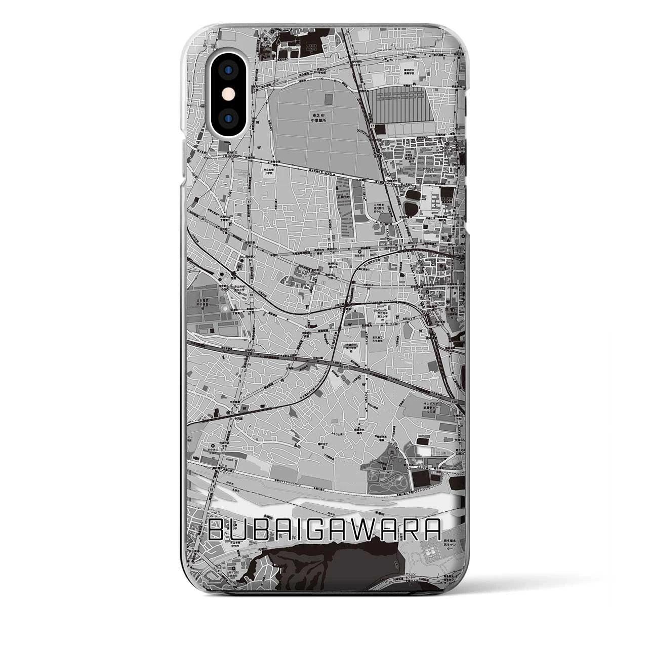 【分倍河原(東京都)】地図柄iPhoneケース(クリアタイプ)