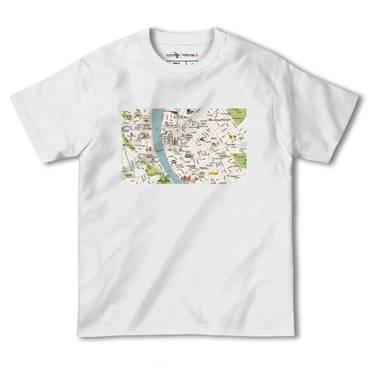 【ブダペスト(ハンガリー)】イラストマップTシャツ