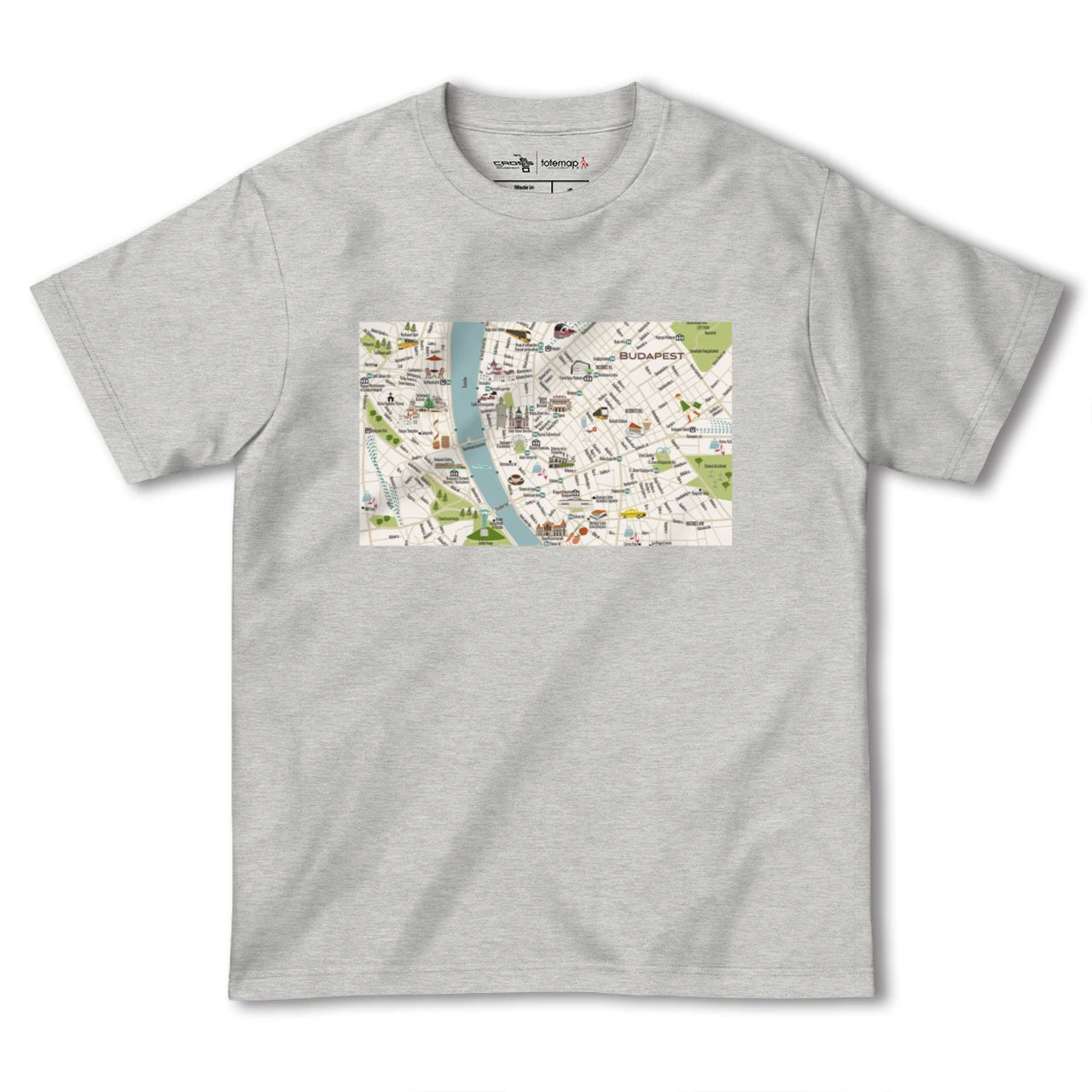 【ブダペスト(ハンガリー)】イラストマップTシャツ