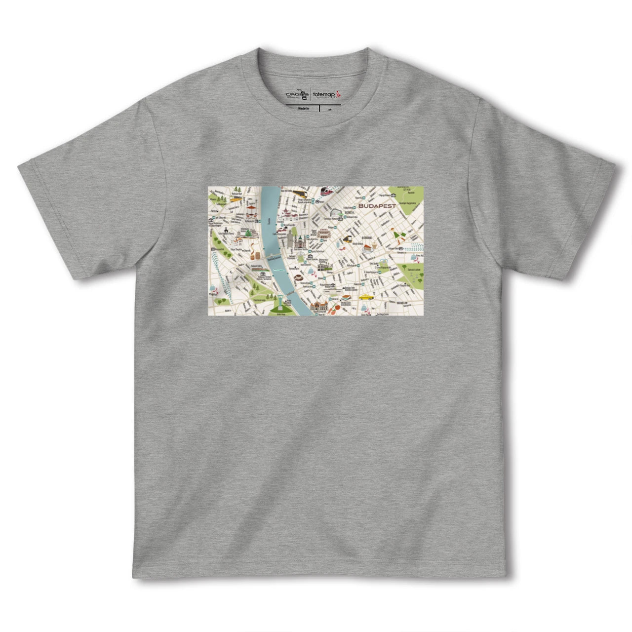 【ブダペスト(ハンガリー)】イラストマップTシャツ