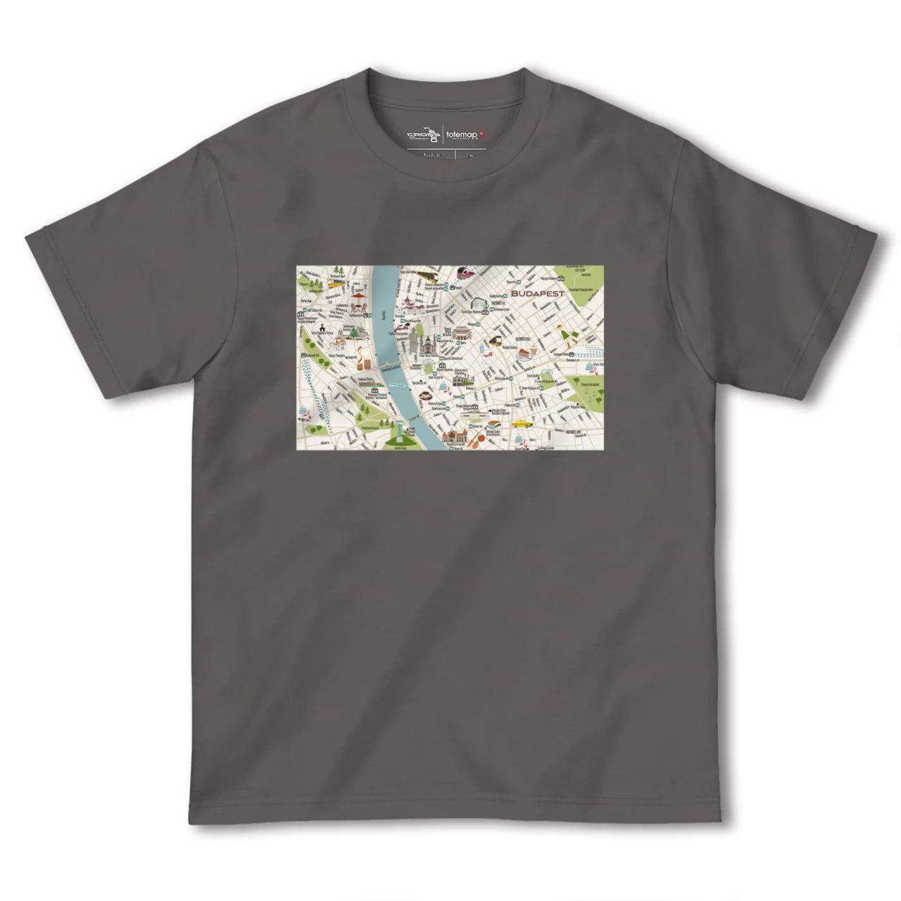 【ブダペスト(ハンガリー)】イラストマップTシャツ