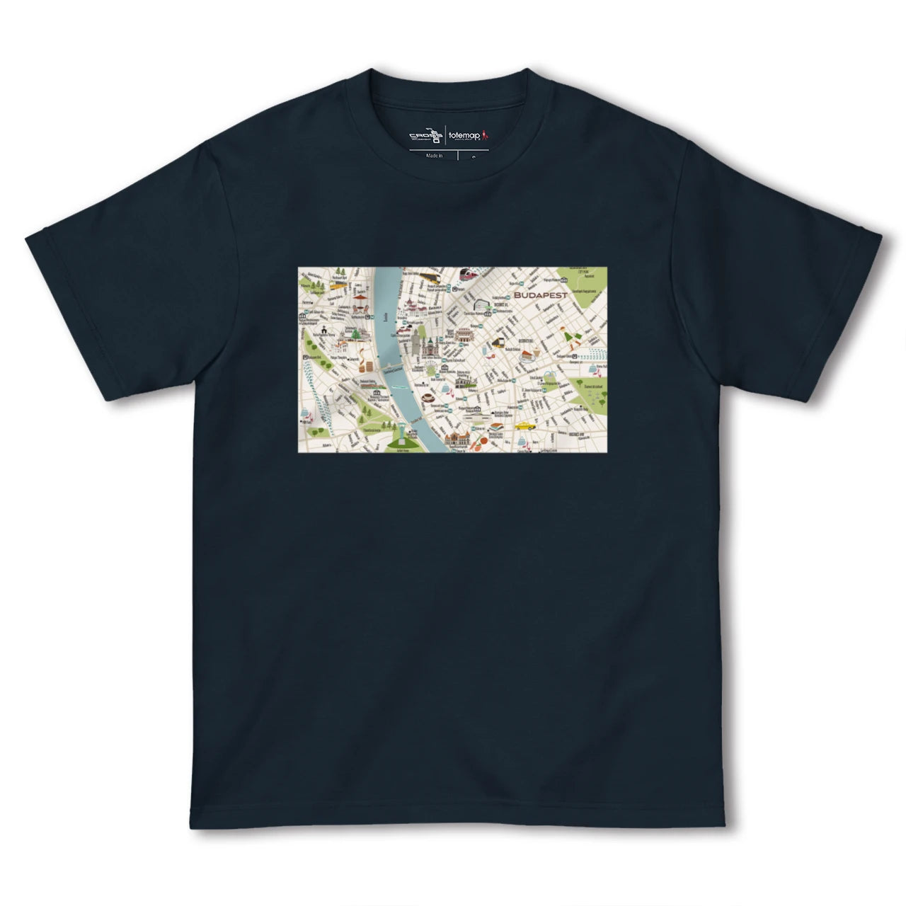 【ブダペスト(ハンガリー)】イラストマップTシャツ