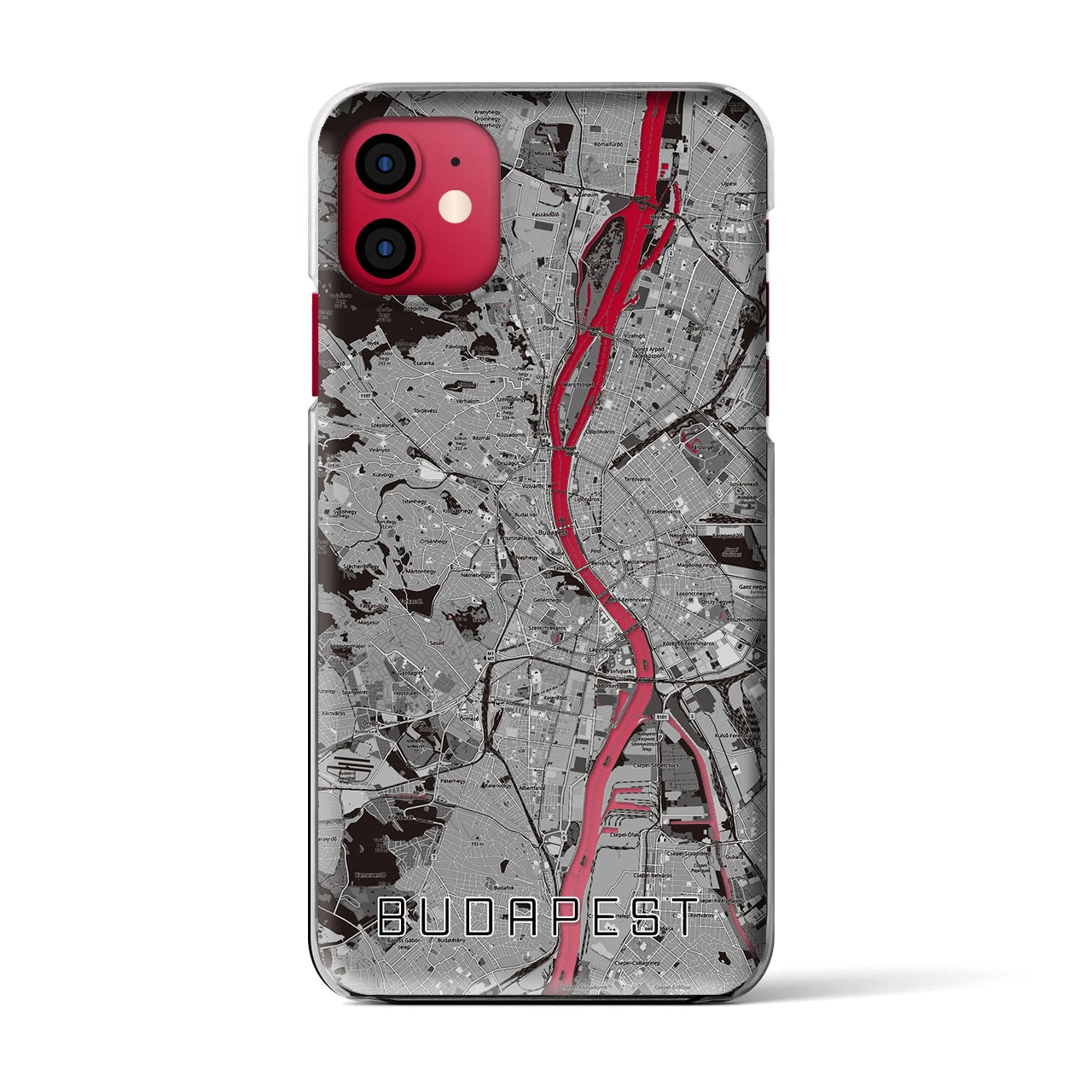 【ブダペスト(ハンガリー)】地図柄iPhoneケース(クリアタイプ)