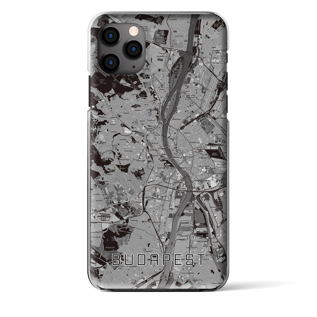 【ブダペスト(ハンガリー)】地図柄iPhoneケース(クリアタイプ)