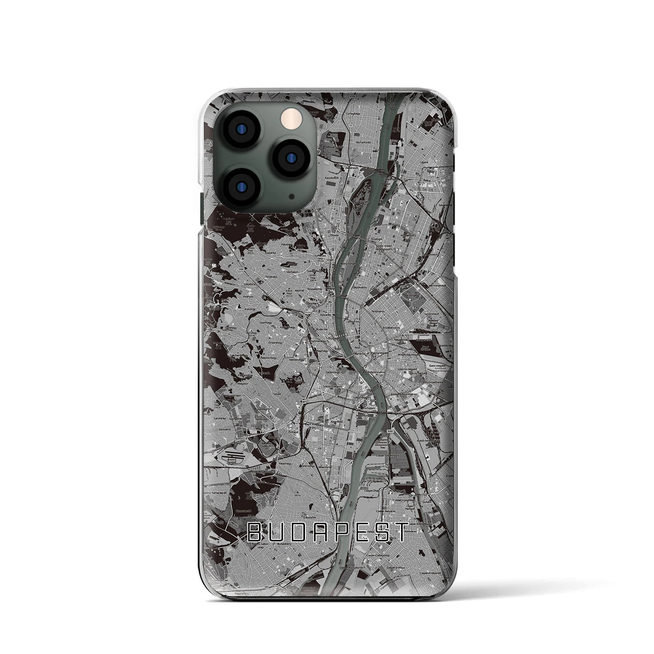 【ブダペスト(ハンガリー)】地図柄iPhoneケース(クリアタイプ)