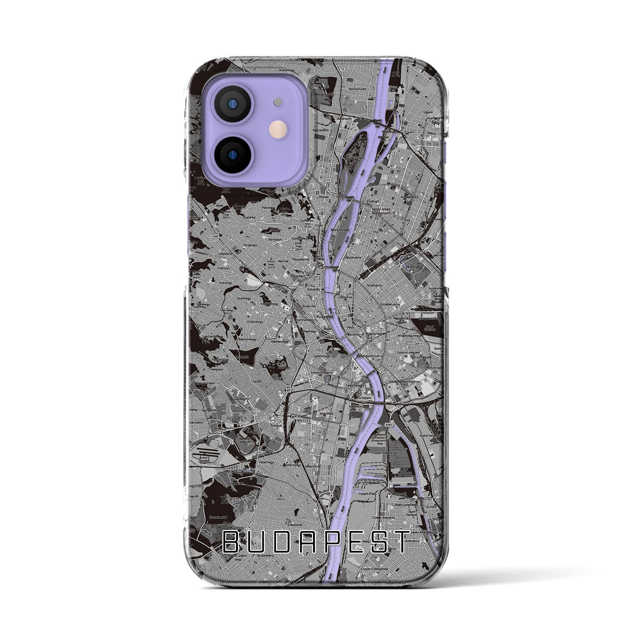 【ブダペスト(ハンガリー)】地図柄iPhoneケース(クリアタイプ)