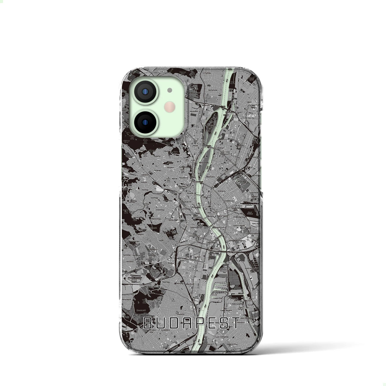 【ブダペスト(ハンガリー)】地図柄iPhoneケース(クリアタイプ)
