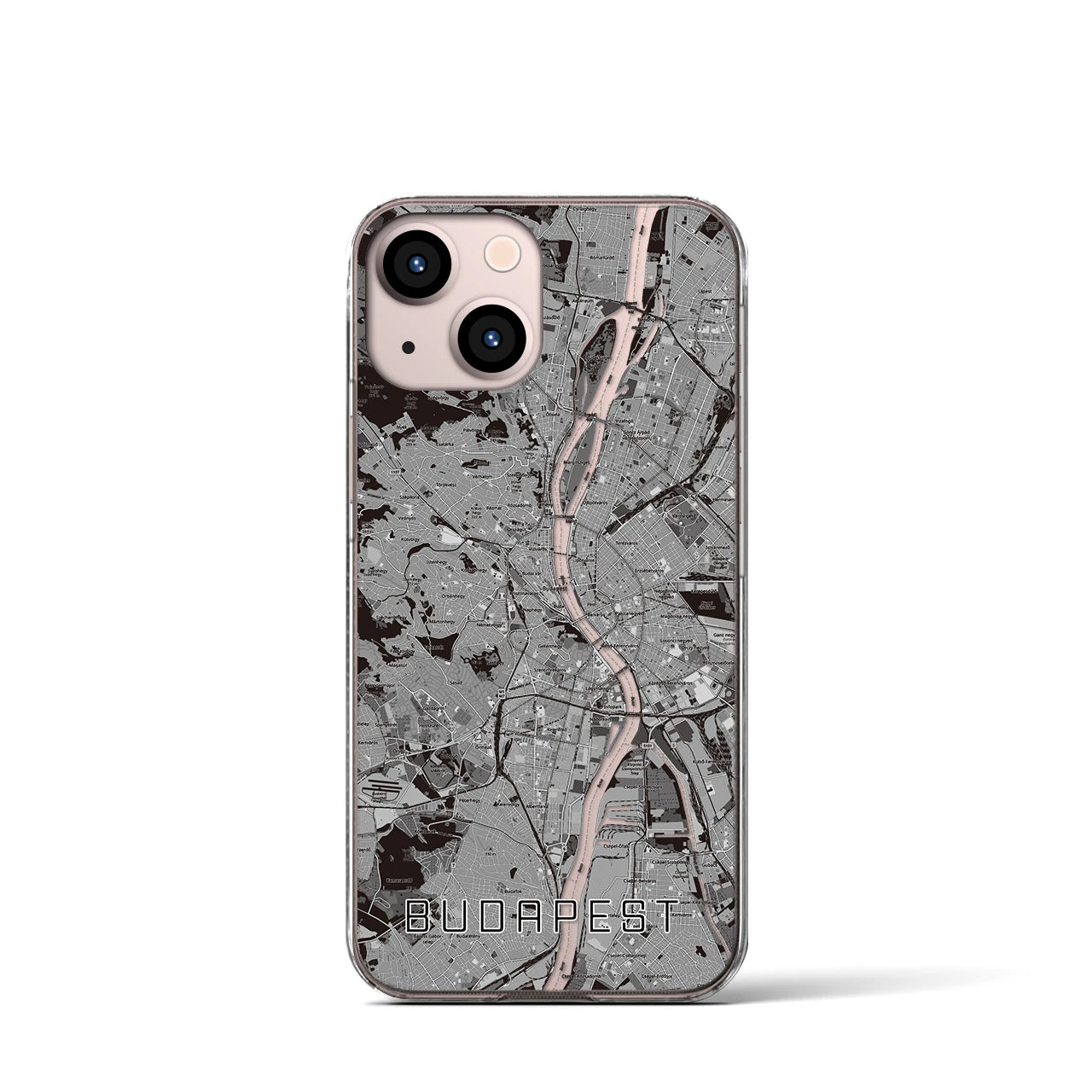 【ブダペスト(ハンガリー)】地図柄iPhoneケース(クリアタイプ)