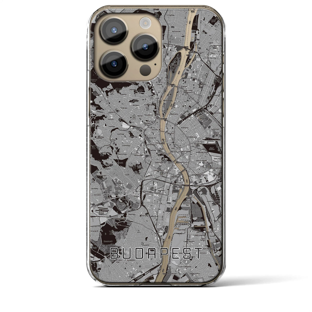 【ブダペスト(ハンガリー)】地図柄iPhoneケース(クリアタイプ)