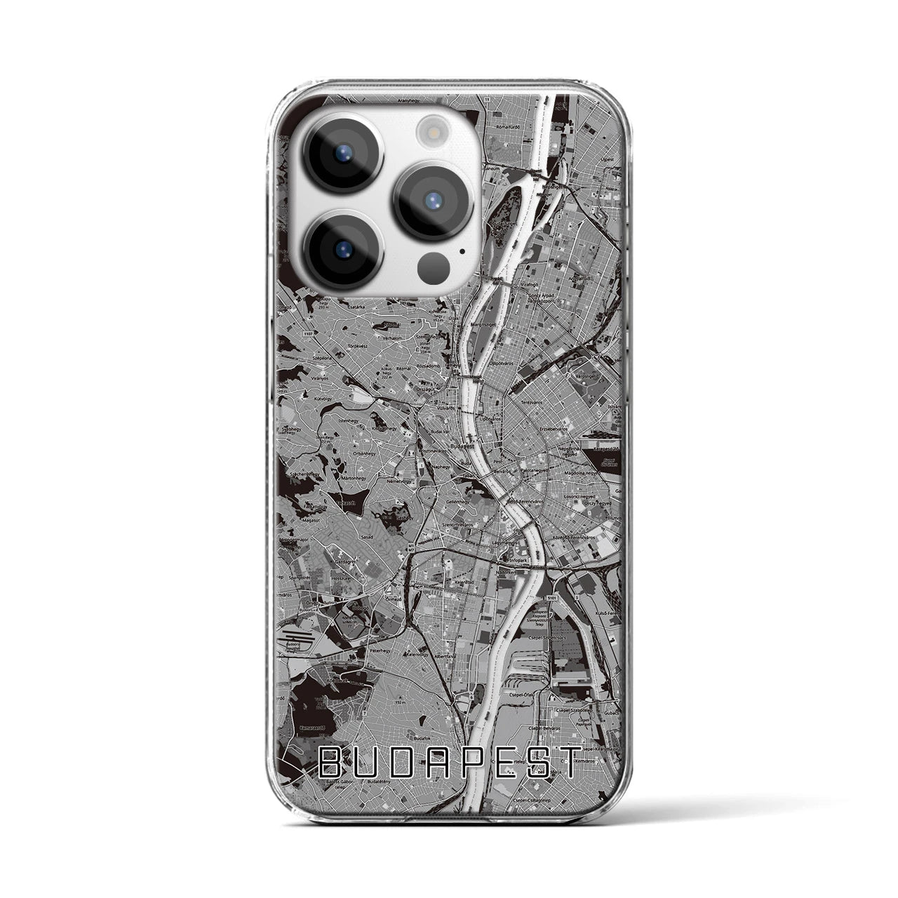 【ブダペスト(ハンガリー)】地図柄iPhoneケース(クリアタイプ)