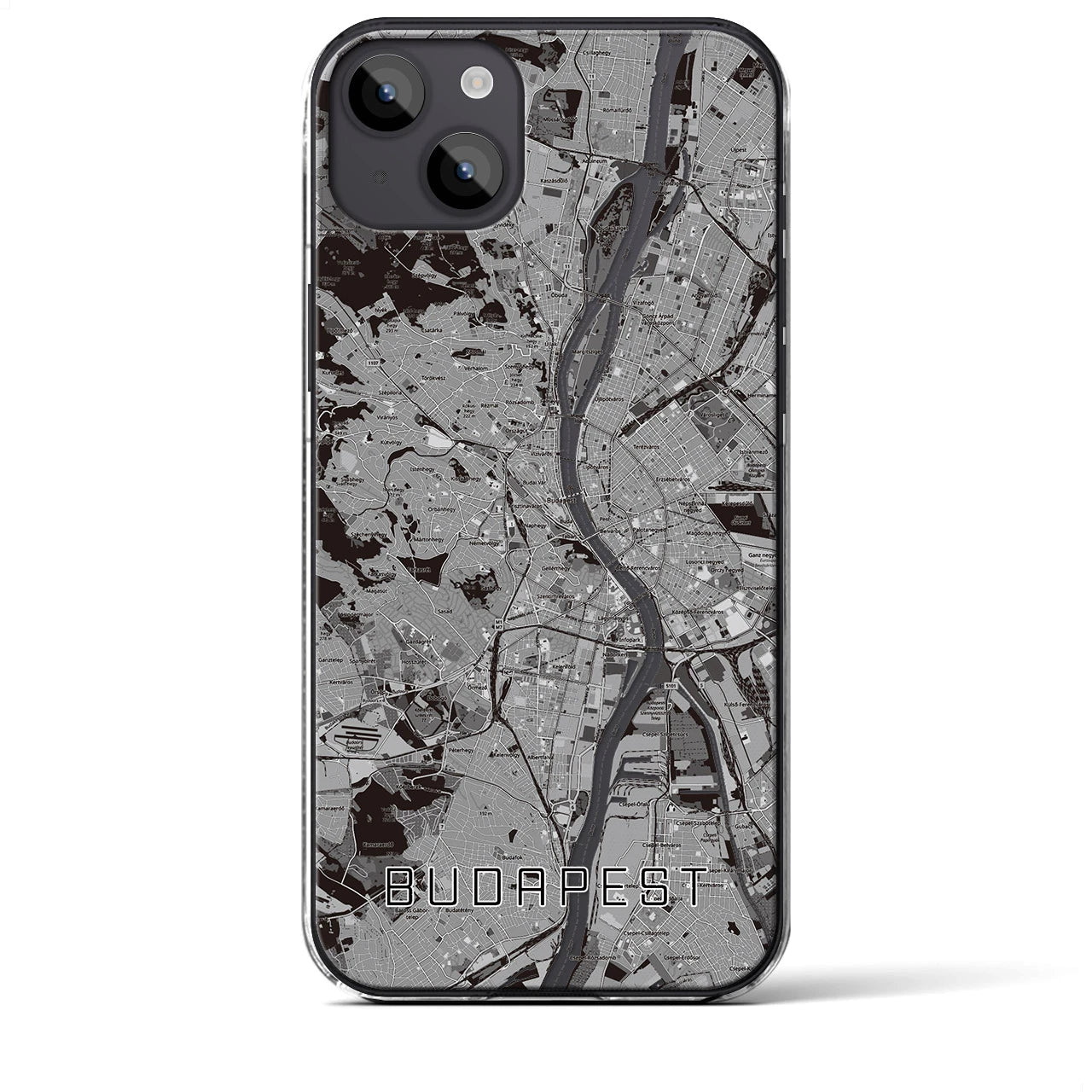 【ブダペスト(ハンガリー)】地図柄iPhoneケース(クリアタイプ)