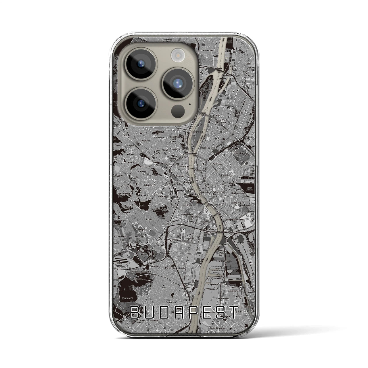 【ブダペスト(ハンガリー)】地図柄iPhoneケース(クリアタイプ)