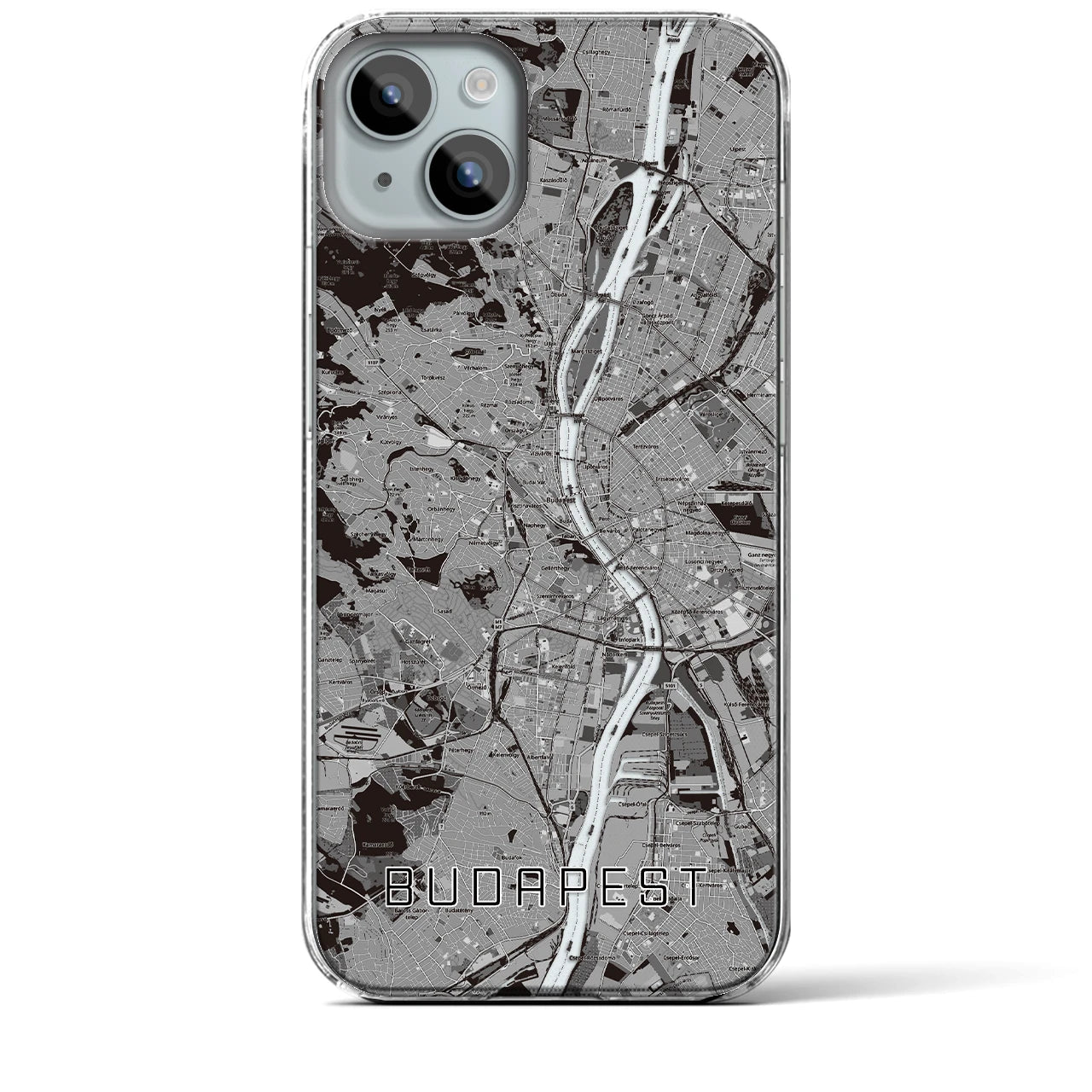 【ブダペスト(ハンガリー)】地図柄iPhoneケース(クリアタイプ)