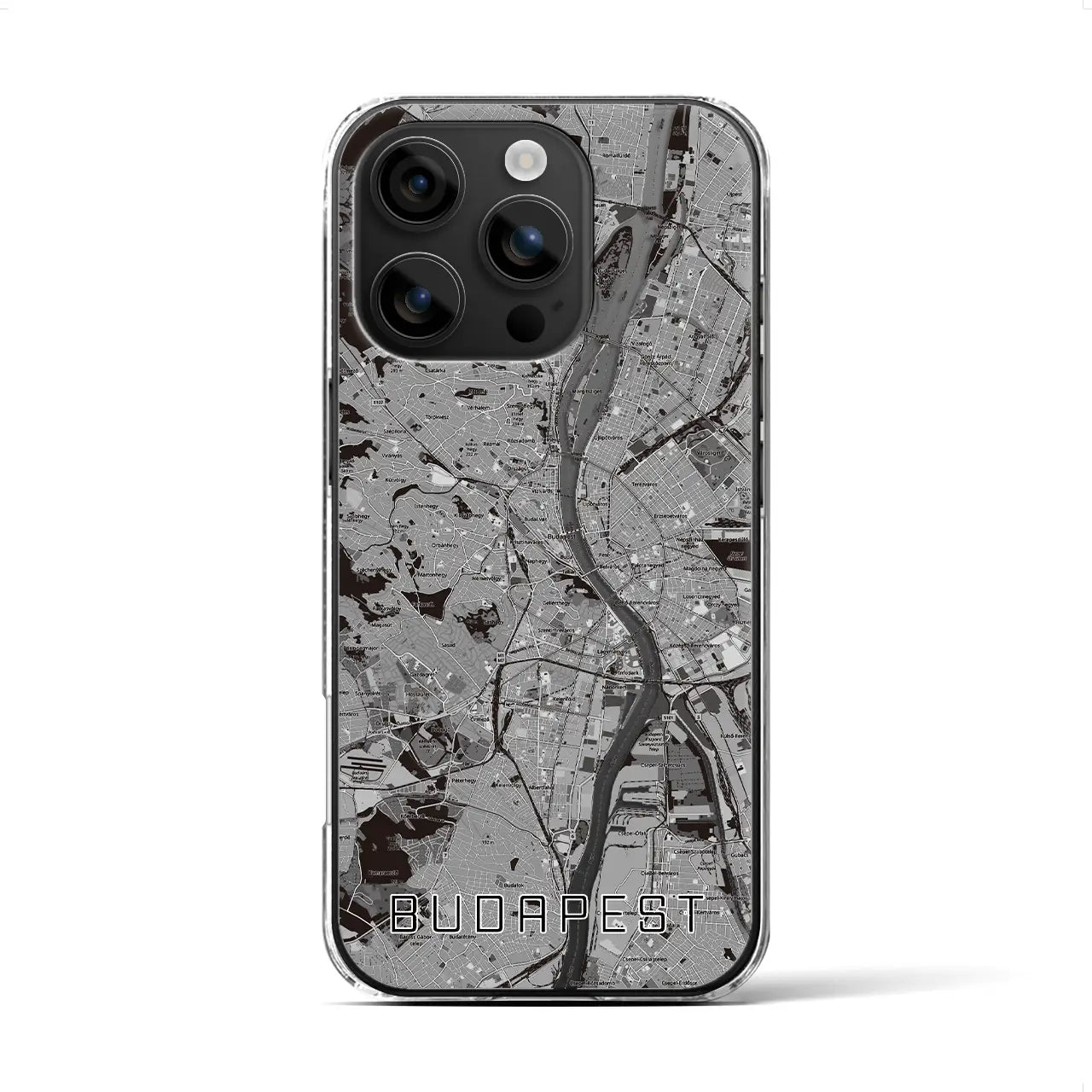 【ブダペスト(ハンガリー)】地図柄iPhoneケース(クリアタイプ)