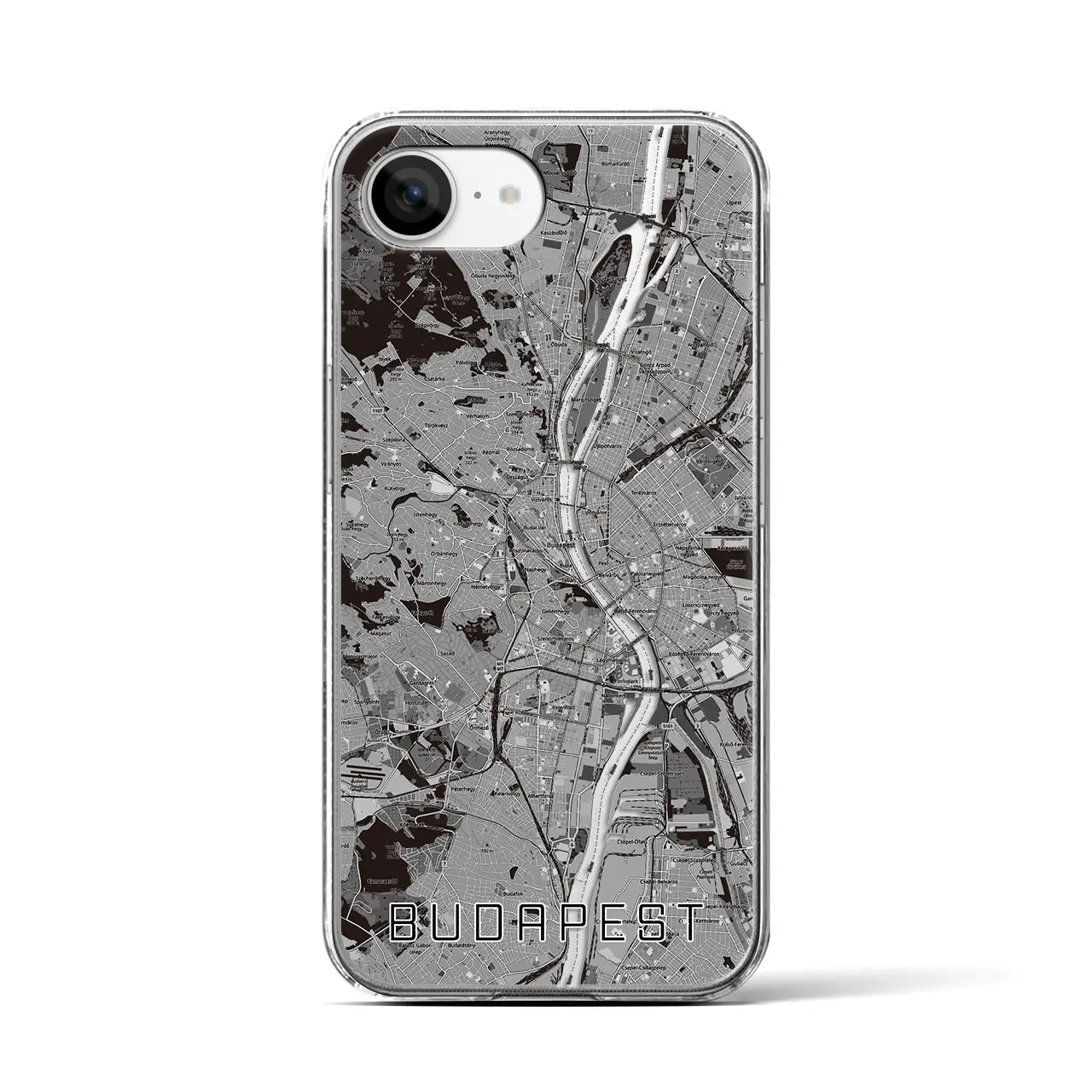 【ブダペスト(ハンガリー)】地図柄iPhoneケース(クリアタイプ)