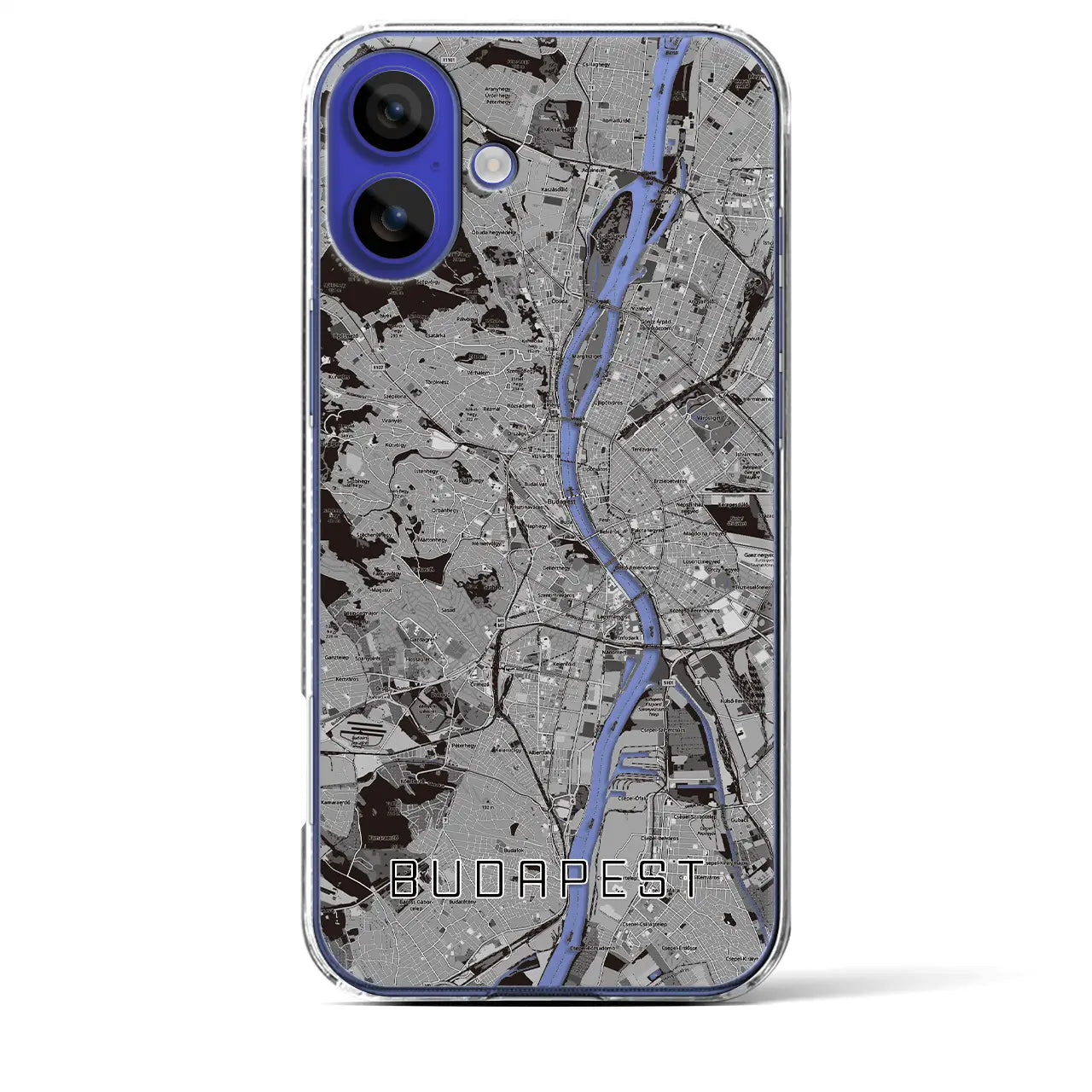 【ブダペスト(ハンガリー)】地図柄iPhoneケース(クリアタイプ)