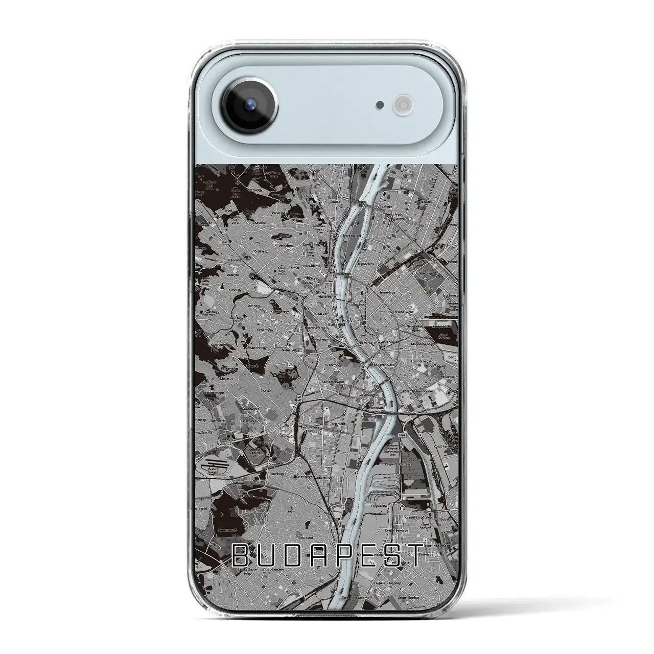 【ブダペスト(ハンガリー)】地図柄iPhoneケース(クリアタイプ)