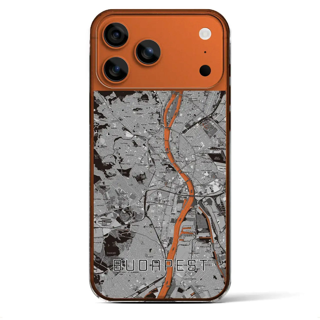 【ブダペスト(ハンガリー)】地図柄iPhoneケース(クリアタイプ)