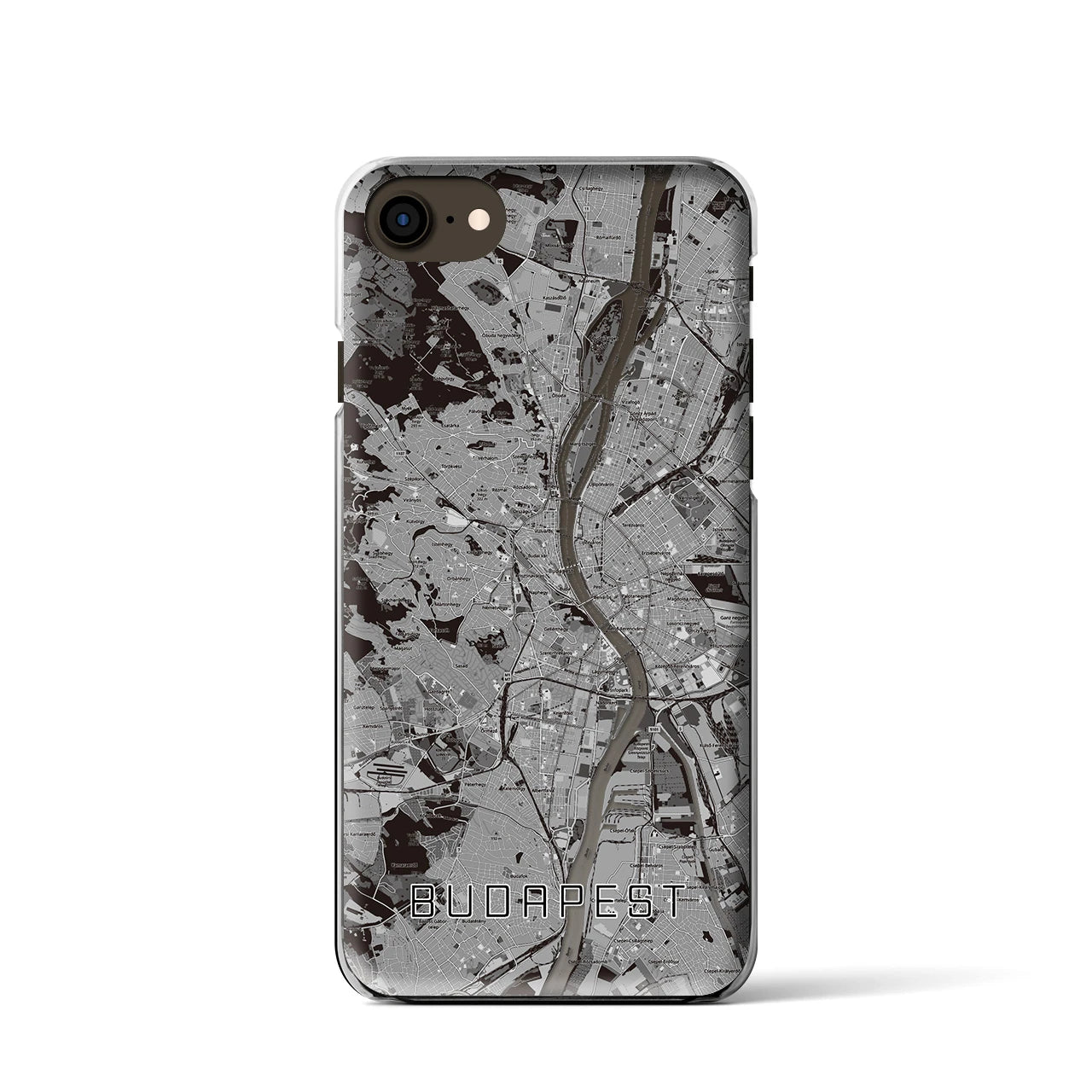 【ブダペスト(ハンガリー)】地図柄iPhoneケース(クリアタイプ)