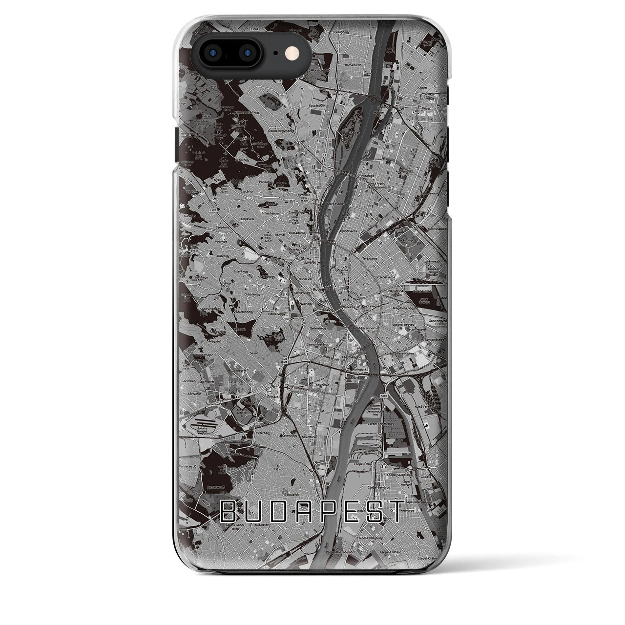 【ブダペスト(ハンガリー)】地図柄iPhoneケース(クリアタイプ)