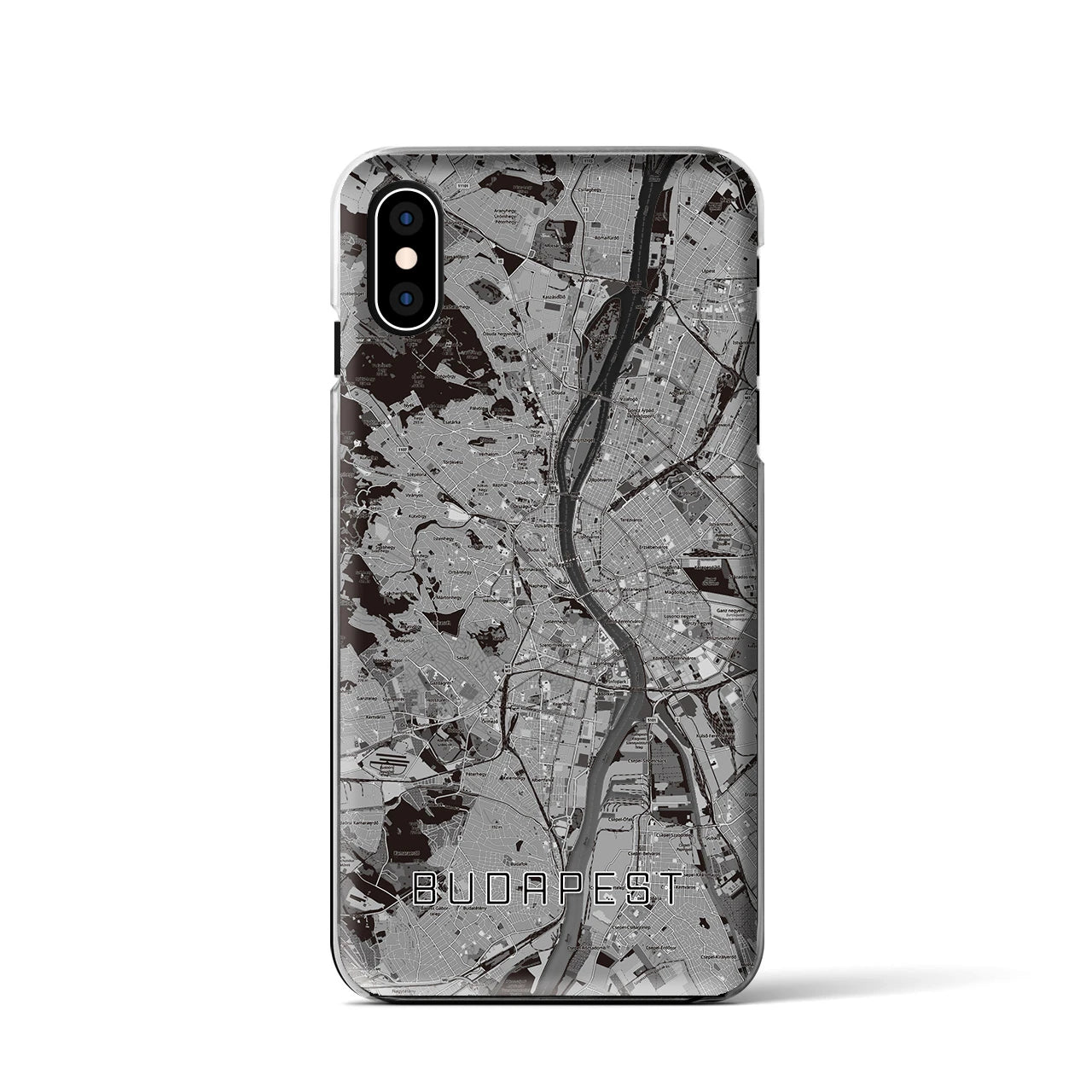 【ブダペスト(ハンガリー)】地図柄iPhoneケース(クリアタイプ)