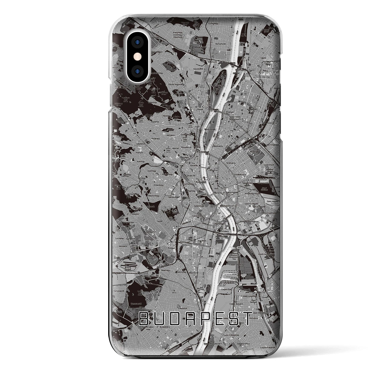 【ブダペスト(ハンガリー)】地図柄iPhoneケース(クリアタイプ)