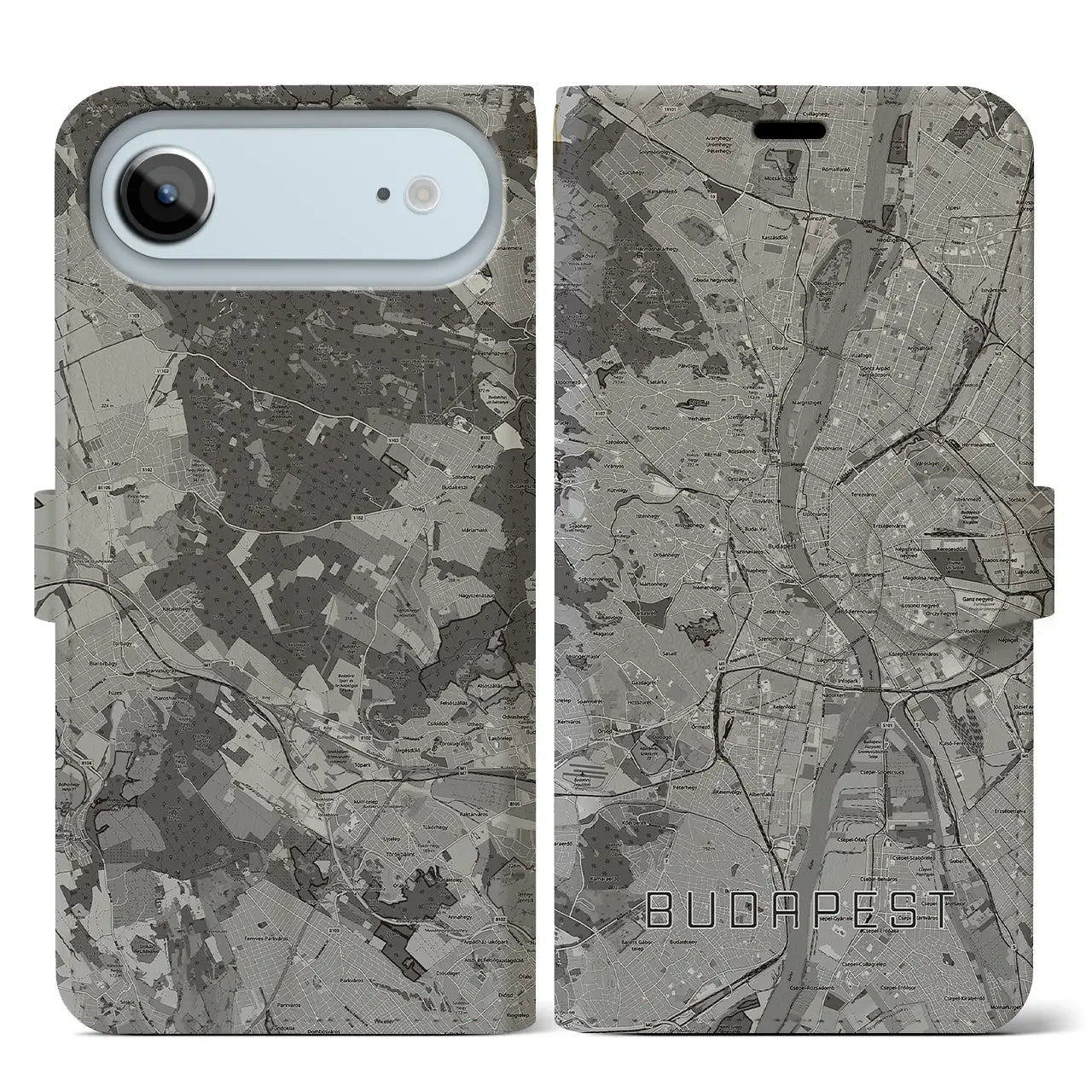 【ブダペスト(ハンガリー)】地図柄iPhoneケース(手帳タイプ)