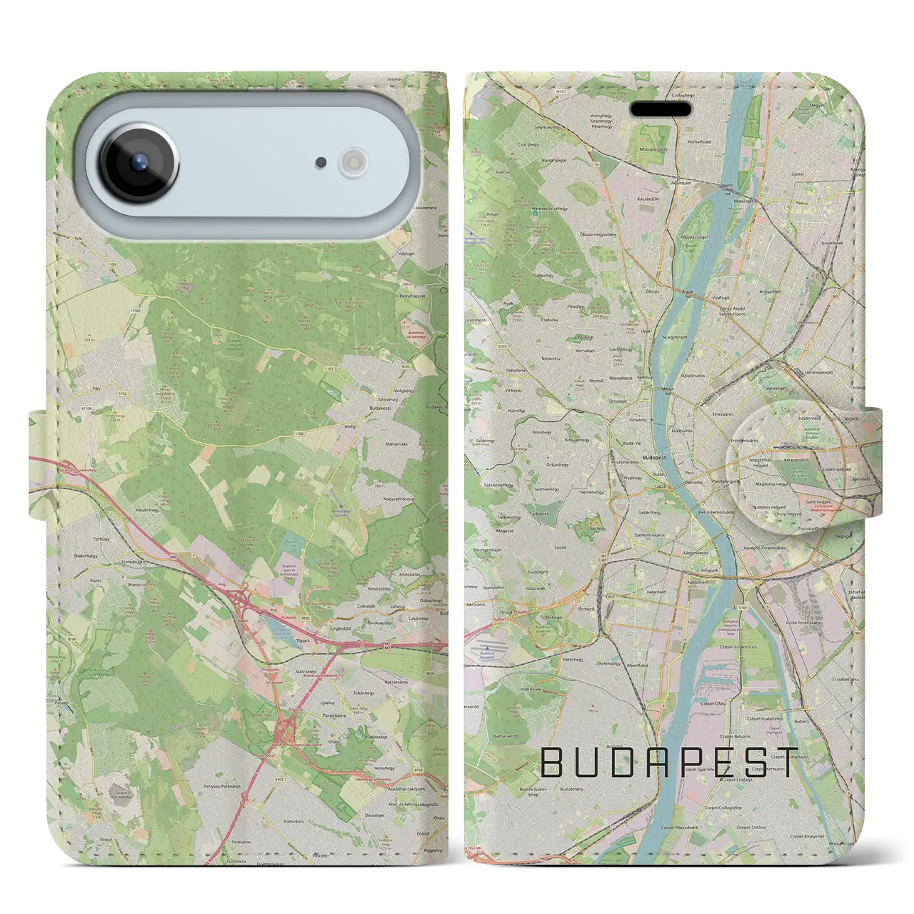 【ブダペスト(ハンガリー)】地図柄iPhoneケース(手帳タイプ)