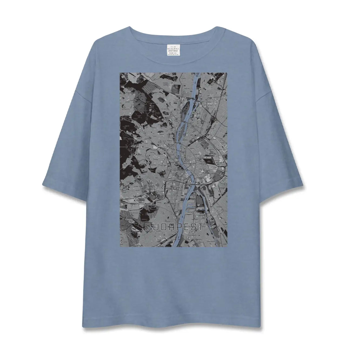 【ブダペスト(ハンガリー)】地図柄ビッグシルエットTシャツ
