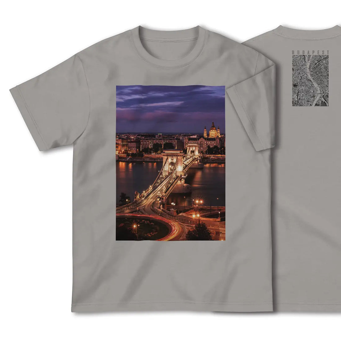 【ブダペスト(ハンガリー)】Map World ハイクオリティTシャツ