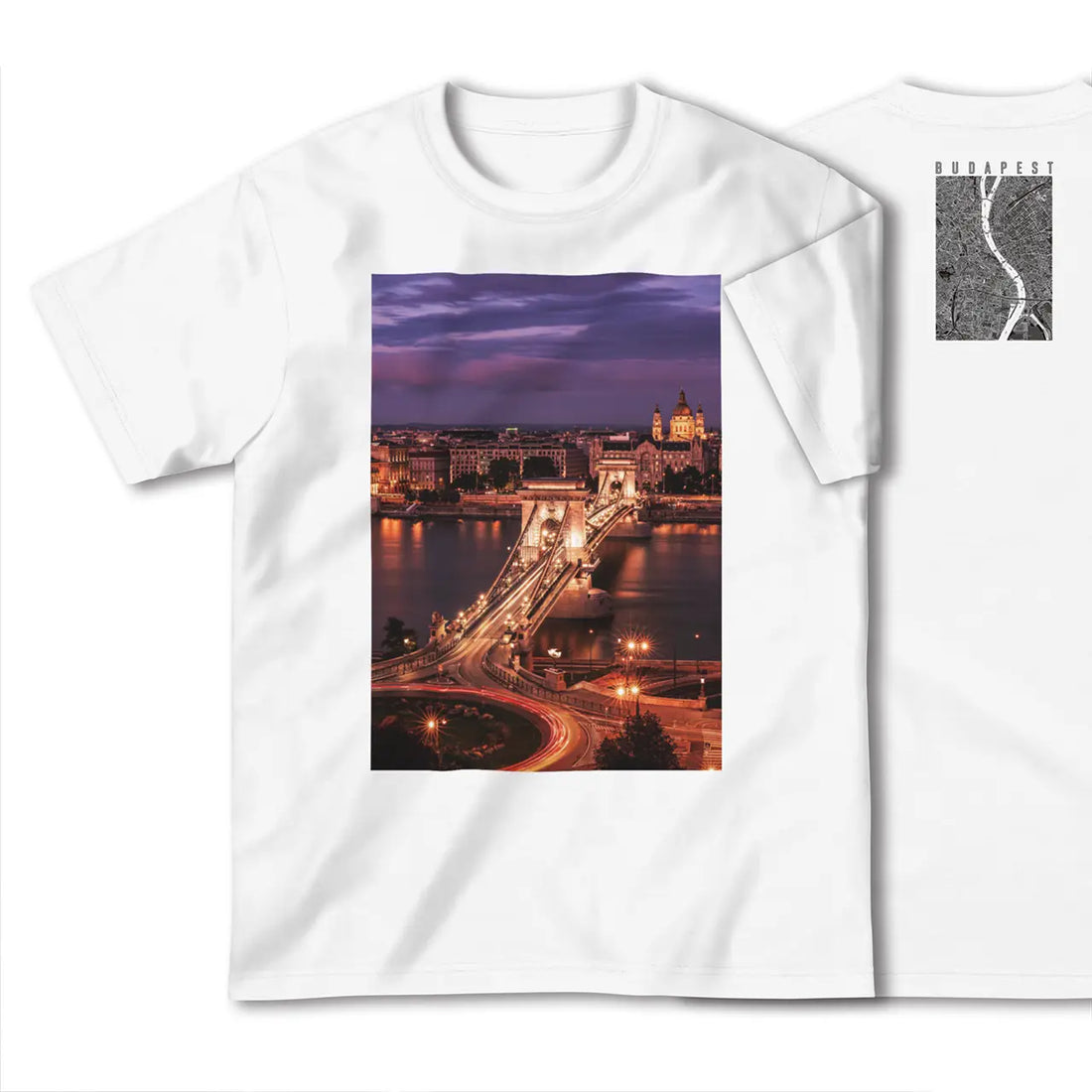 【ブダペスト(ハンガリー)】Map World ハイクオリティTシャツ