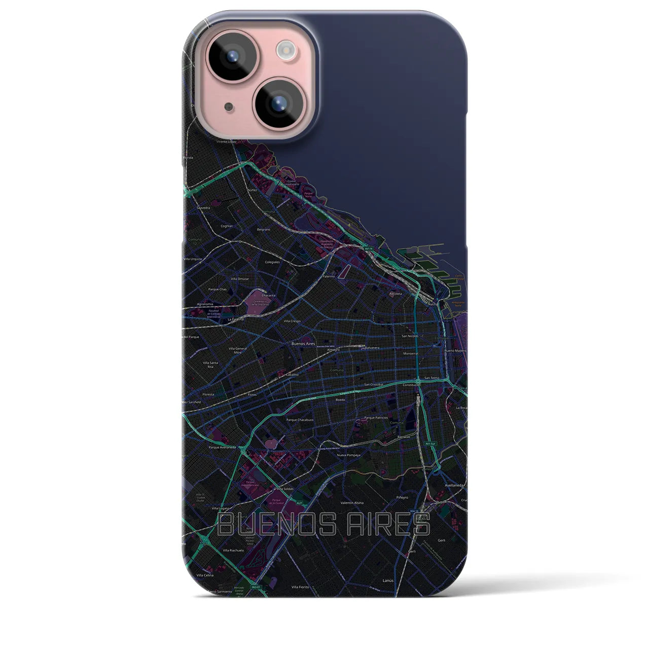 【ブエノスアイレス(アルゼンチン)】地図柄iPhoneケース(バックカバータイプ)