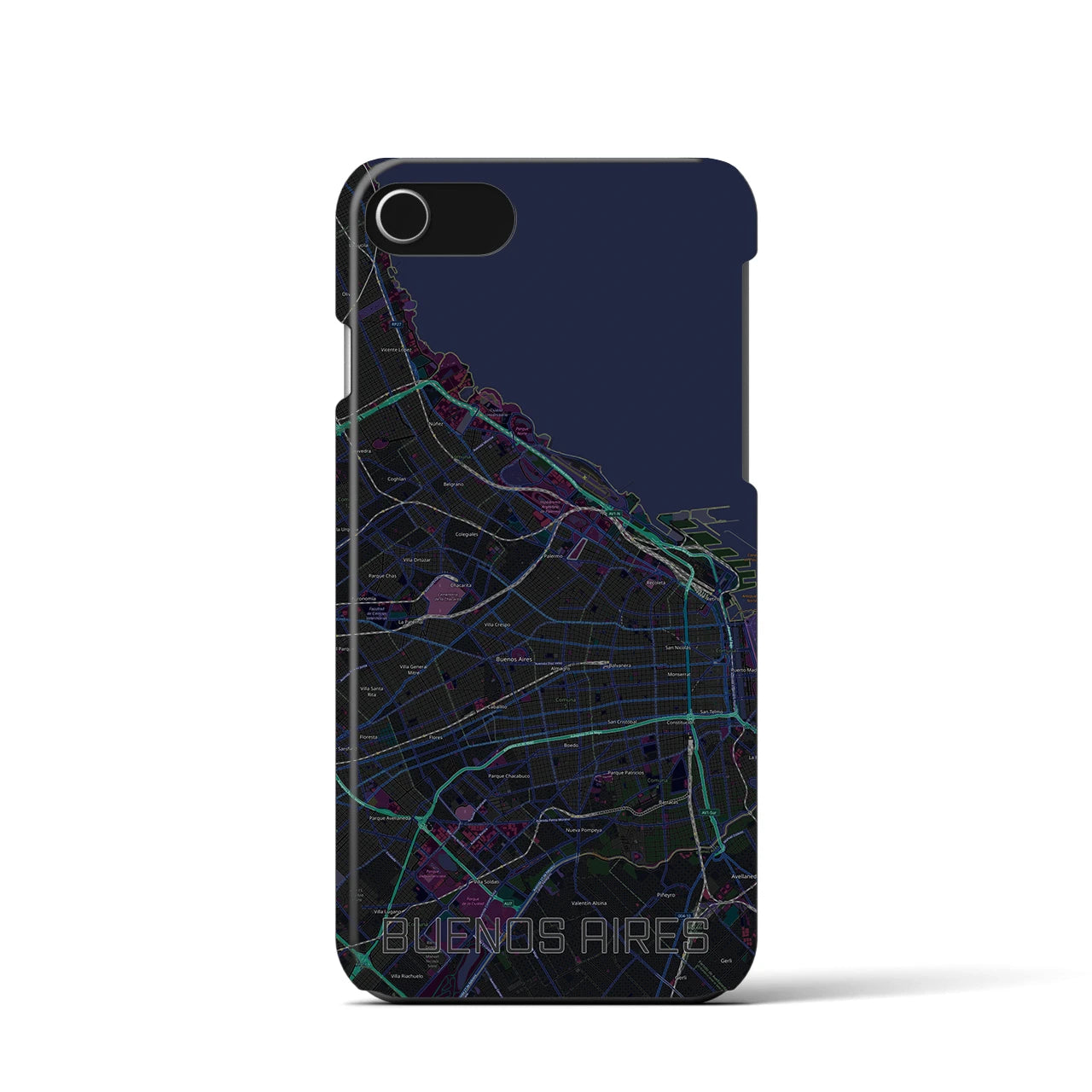 【ブエノスアイレス(アルゼンチン)】地図柄iPhoneケース(バックカバータイプ)