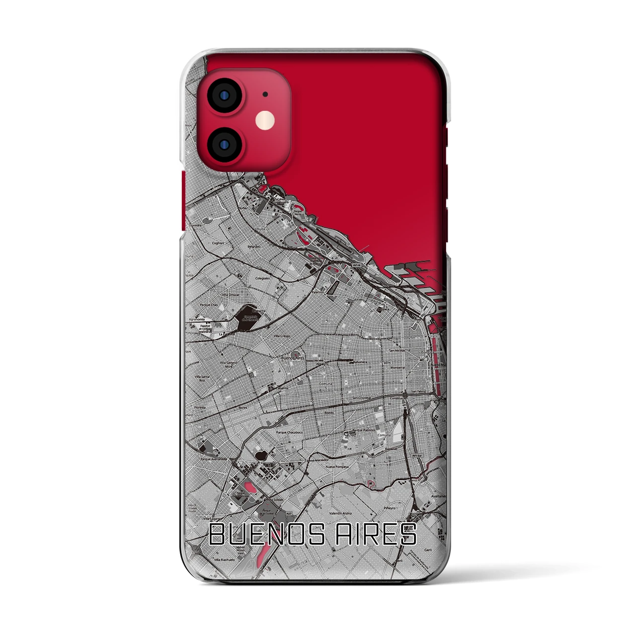 【ブエノスアイレス(アルゼンチン)】地図柄iPhoneケース(クリアタイプ)