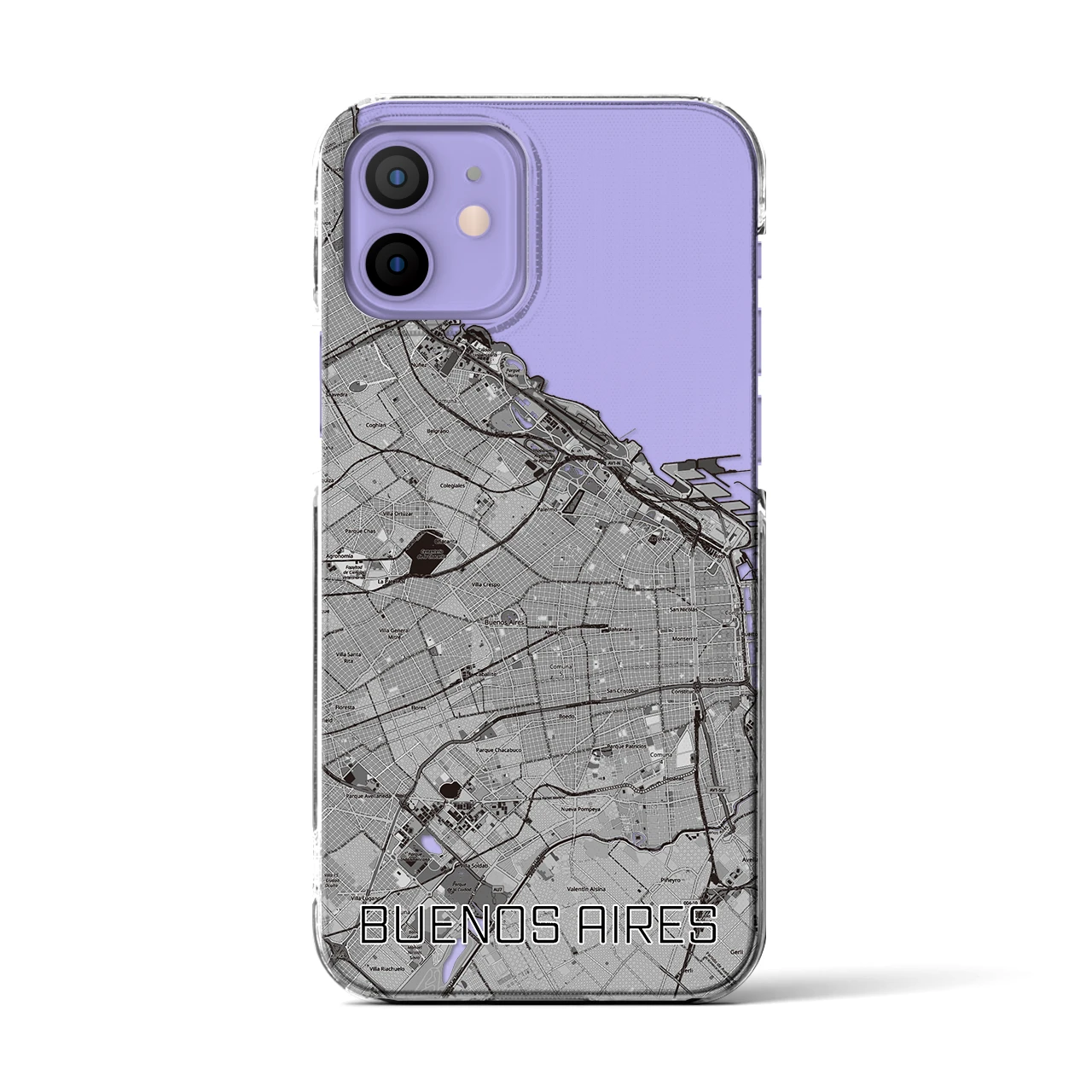 【ブエノスアイレス(アルゼンチン)】地図柄iPhoneケース(クリアタイプ)