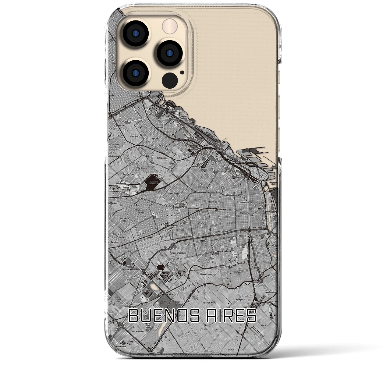 【ブエノスアイレス(アルゼンチン)】地図柄iPhoneケース(クリアタイプ)