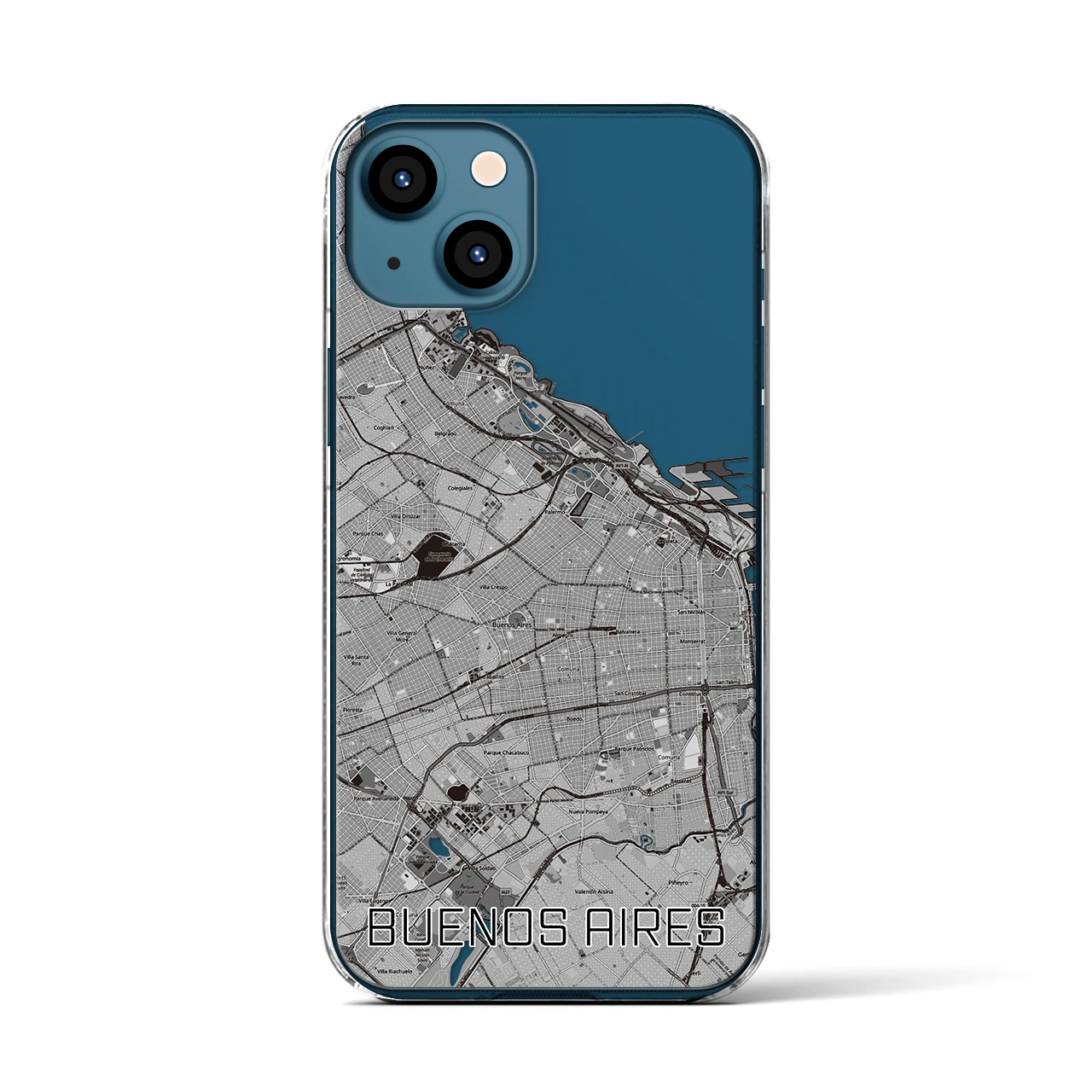【ブエノスアイレス(アルゼンチン)】地図柄iPhoneケース(クリアタイプ)