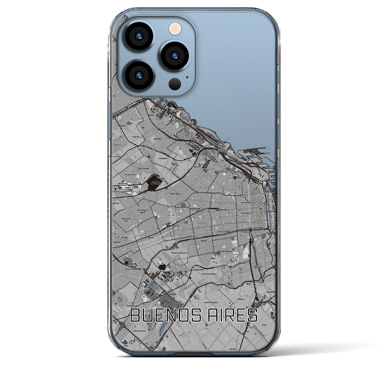 【ブエノスアイレス(アルゼンチン)】地図柄iPhoneケース(クリアタイプ)