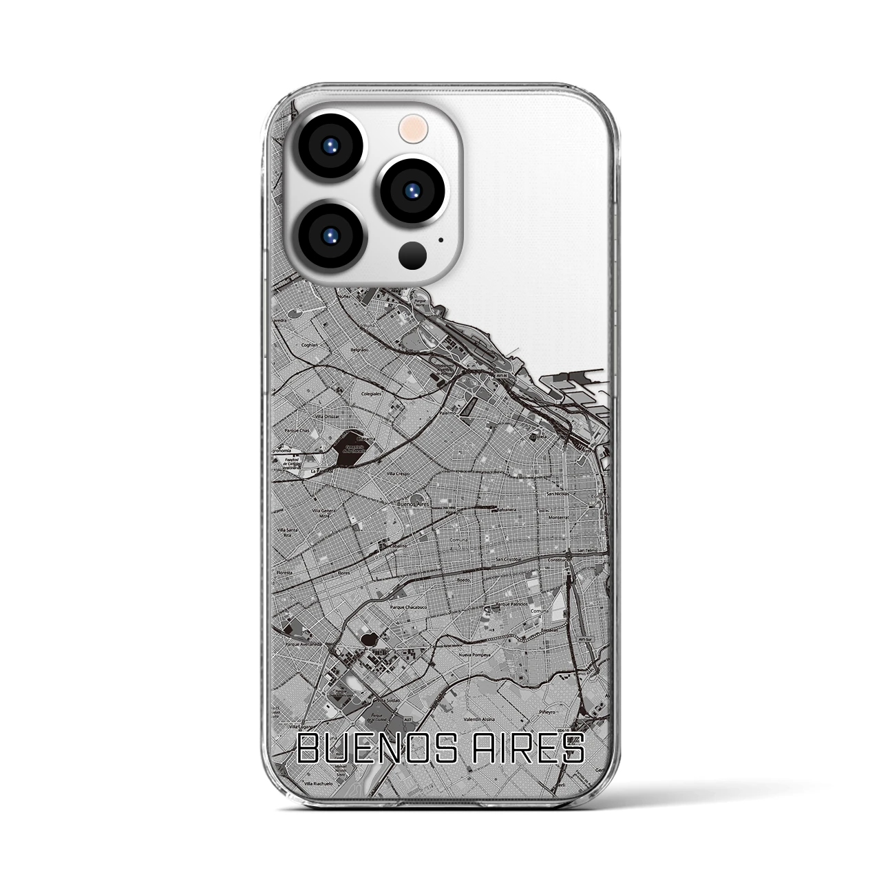 【ブエノスアイレス(アルゼンチン)】地図柄iPhoneケース(クリアタイプ)