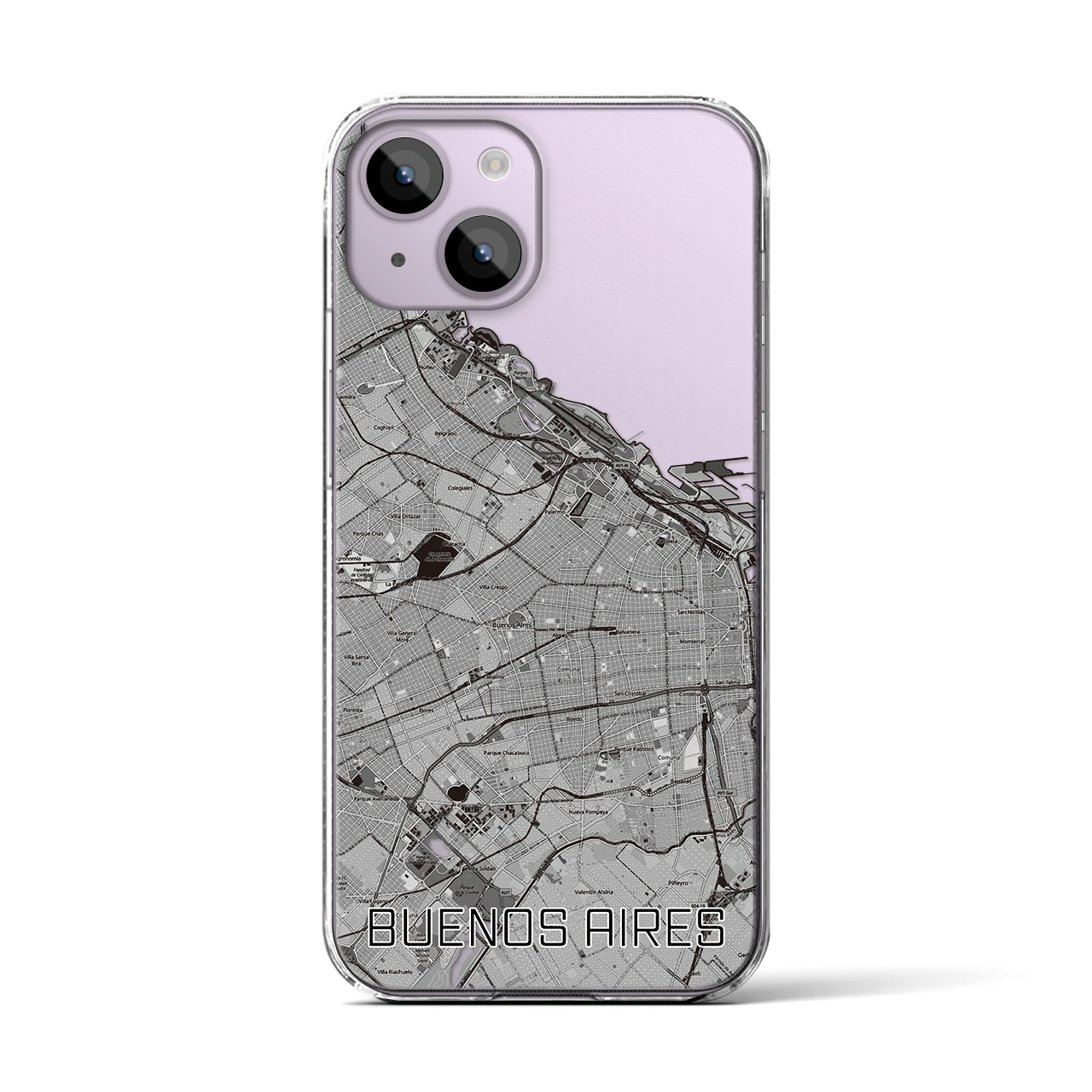 【ブエノスアイレス(アルゼンチン)】地図柄iPhoneケース(クリアタイプ)