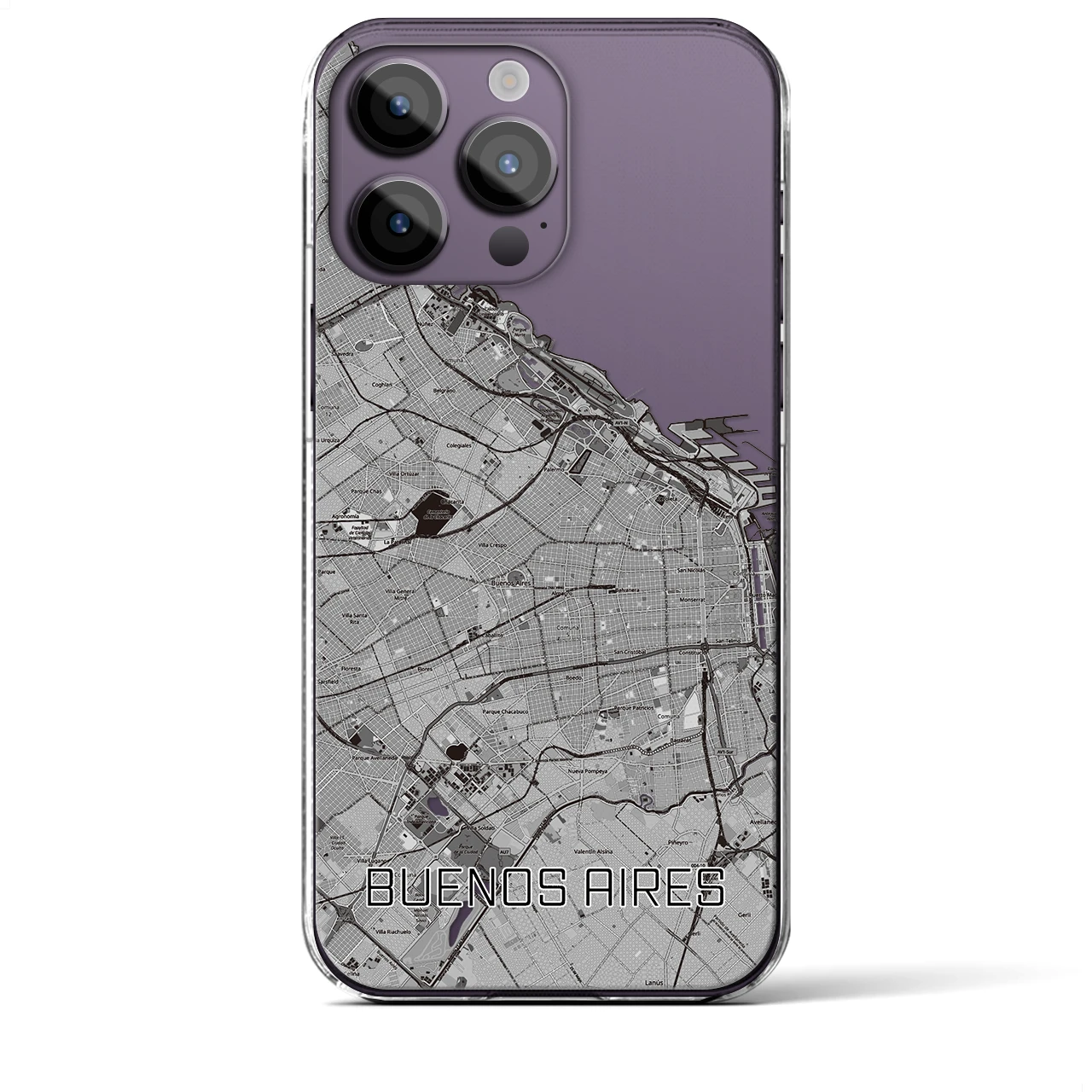 【ブエノスアイレス(アルゼンチン)】地図柄iPhoneケース(クリアタイプ)