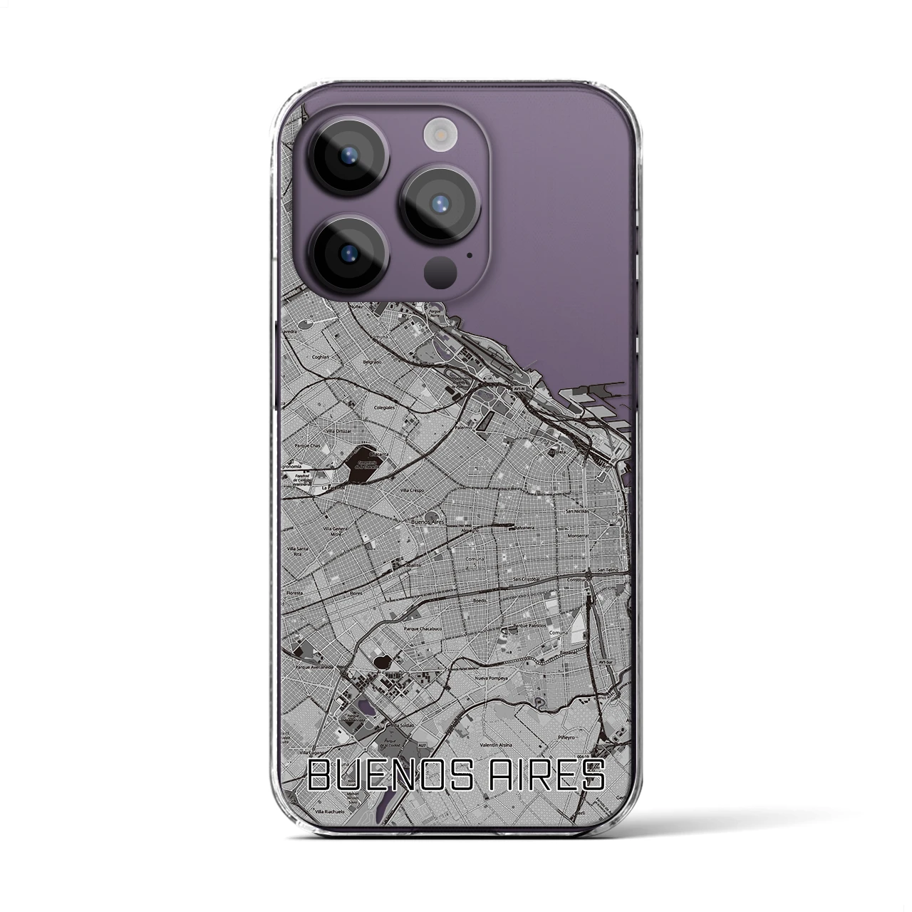【ブエノスアイレス(アルゼンチン)】地図柄iPhoneケース(クリアタイプ)