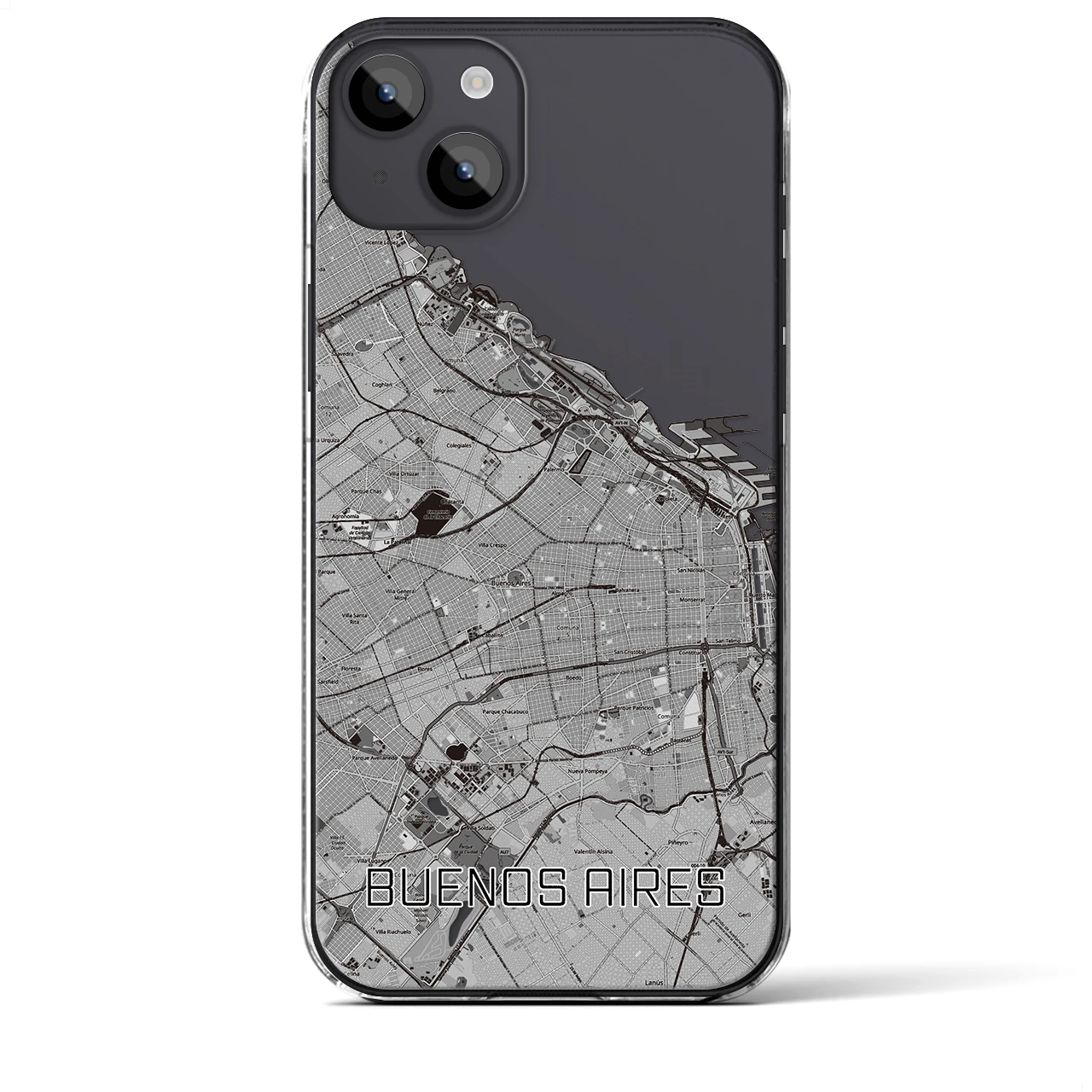 【ブエノスアイレス(アルゼンチン)】地図柄iPhoneケース(クリアタイプ)