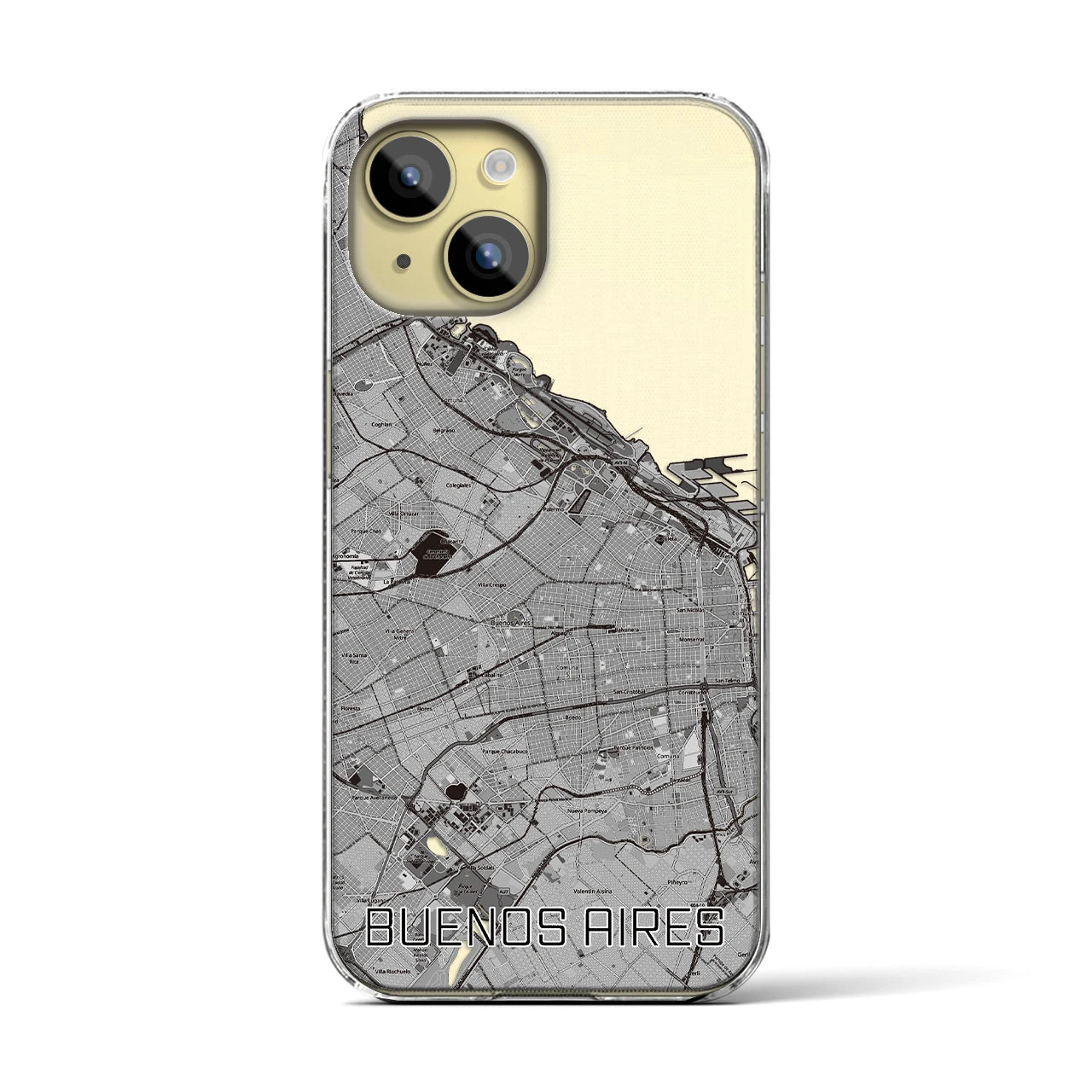 【ブエノスアイレス(アルゼンチン)】地図柄iPhoneケース(クリアタイプ)