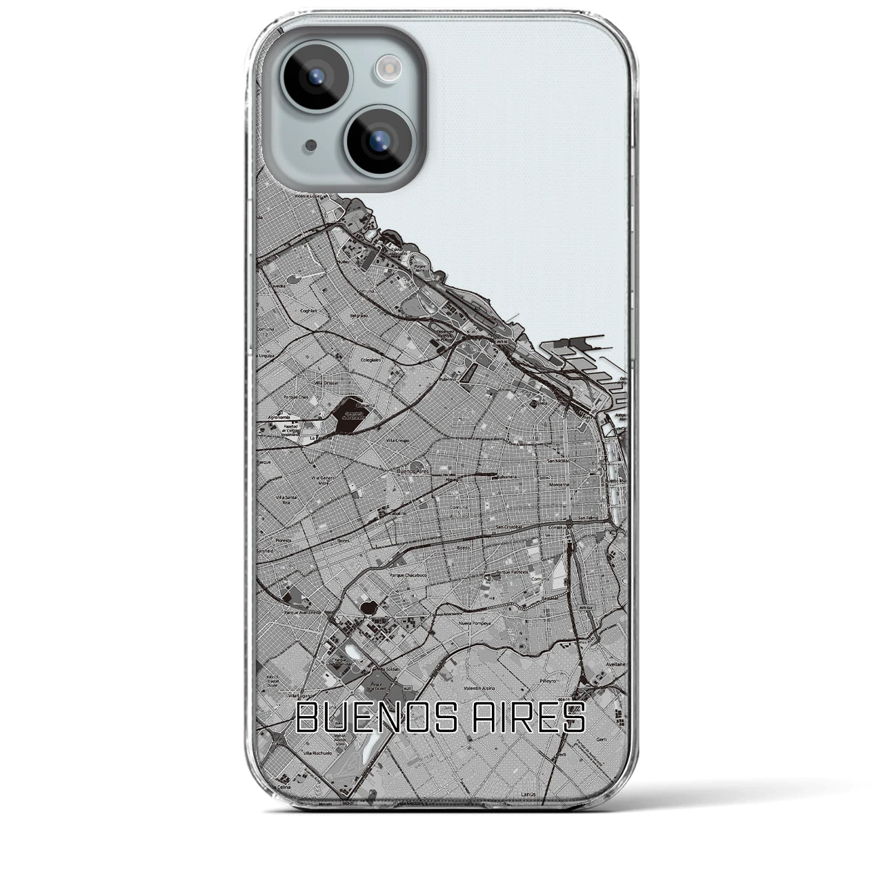 【ブエノスアイレス(アルゼンチン)】地図柄iPhoneケース(クリアタイプ)