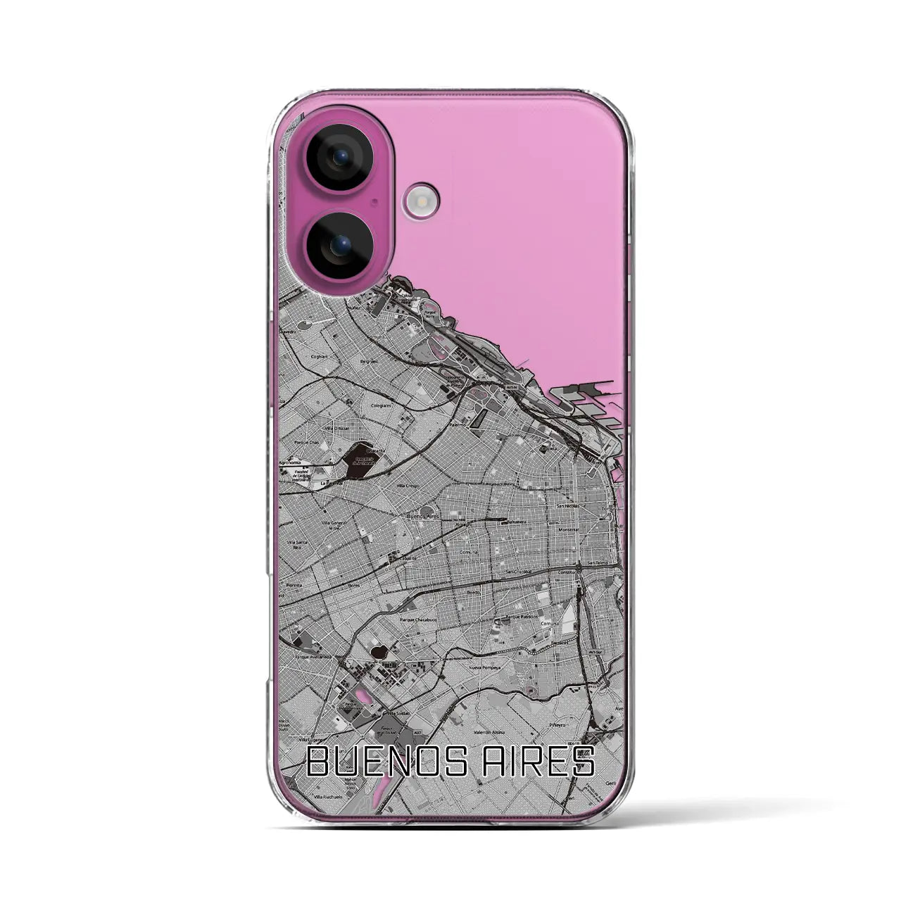 【ブエノスアイレス(アルゼンチン)】地図柄iPhoneケース(クリアタイプ)