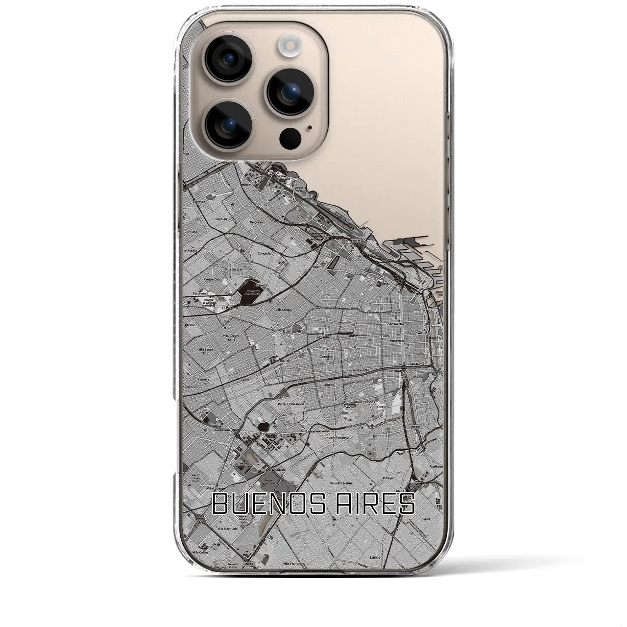 【ブエノスアイレス(アルゼンチン)】地図柄iPhoneケース(クリアタイプ)