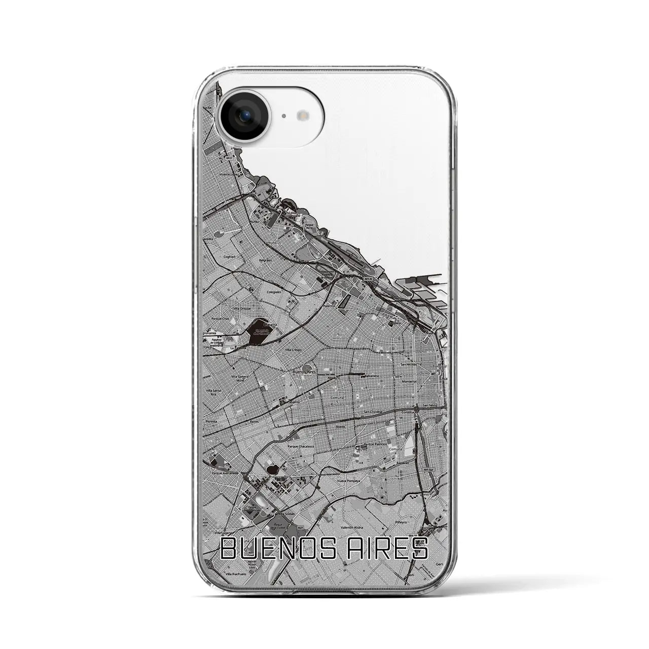 【ブエノスアイレス(アルゼンチン)】地図柄iPhoneケース(クリアタイプ)