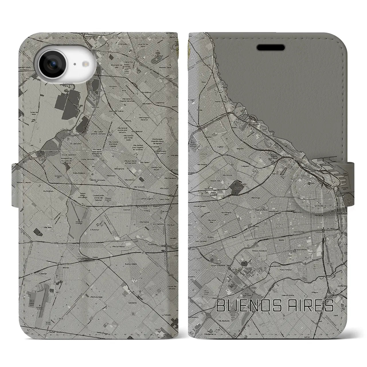 【ブエノスアイレス(アルゼンチン)】地図柄iPhoneケース(手帳タイプ)