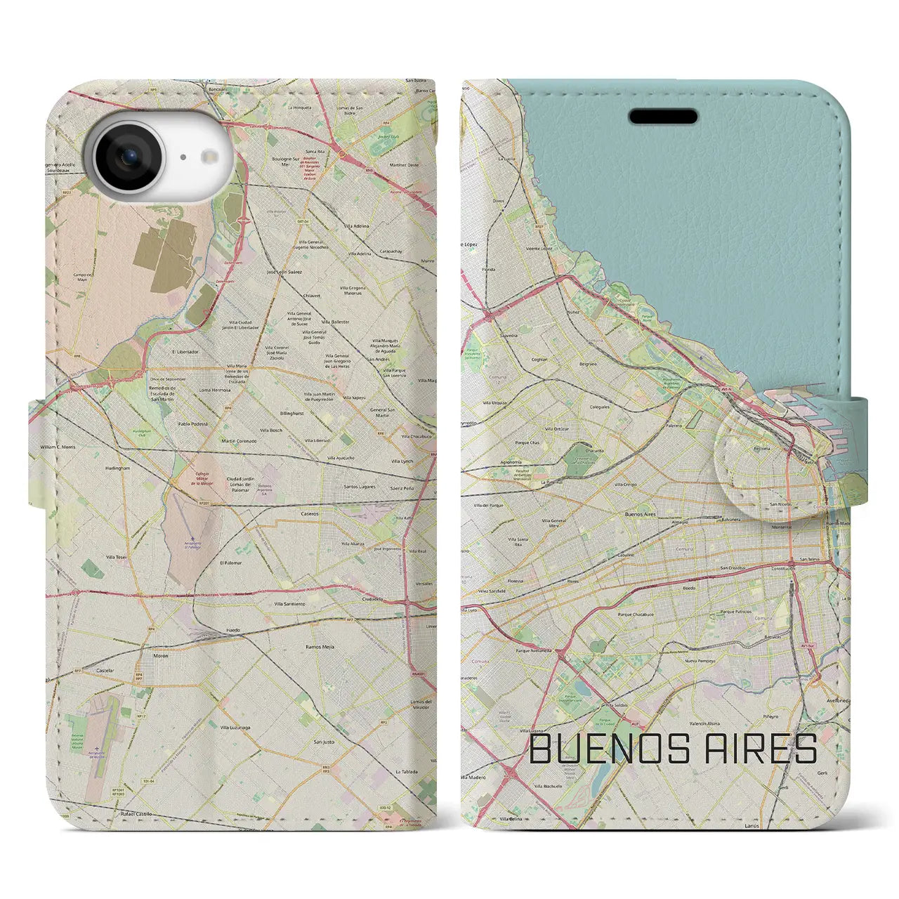 【ブエノスアイレス(アルゼンチン)】地図柄iPhoneケース(手帳タイプ)